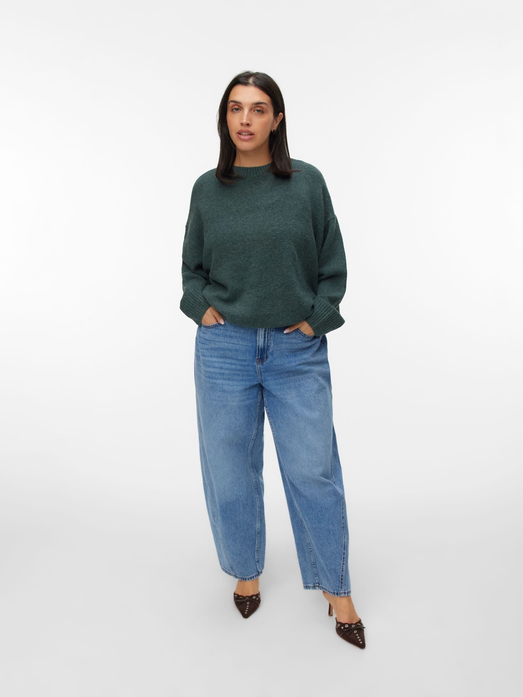 Vero Moda Curve Strickpullover »VMCBOOM LS O-NECK PULLOVER GA NOOS CUR«