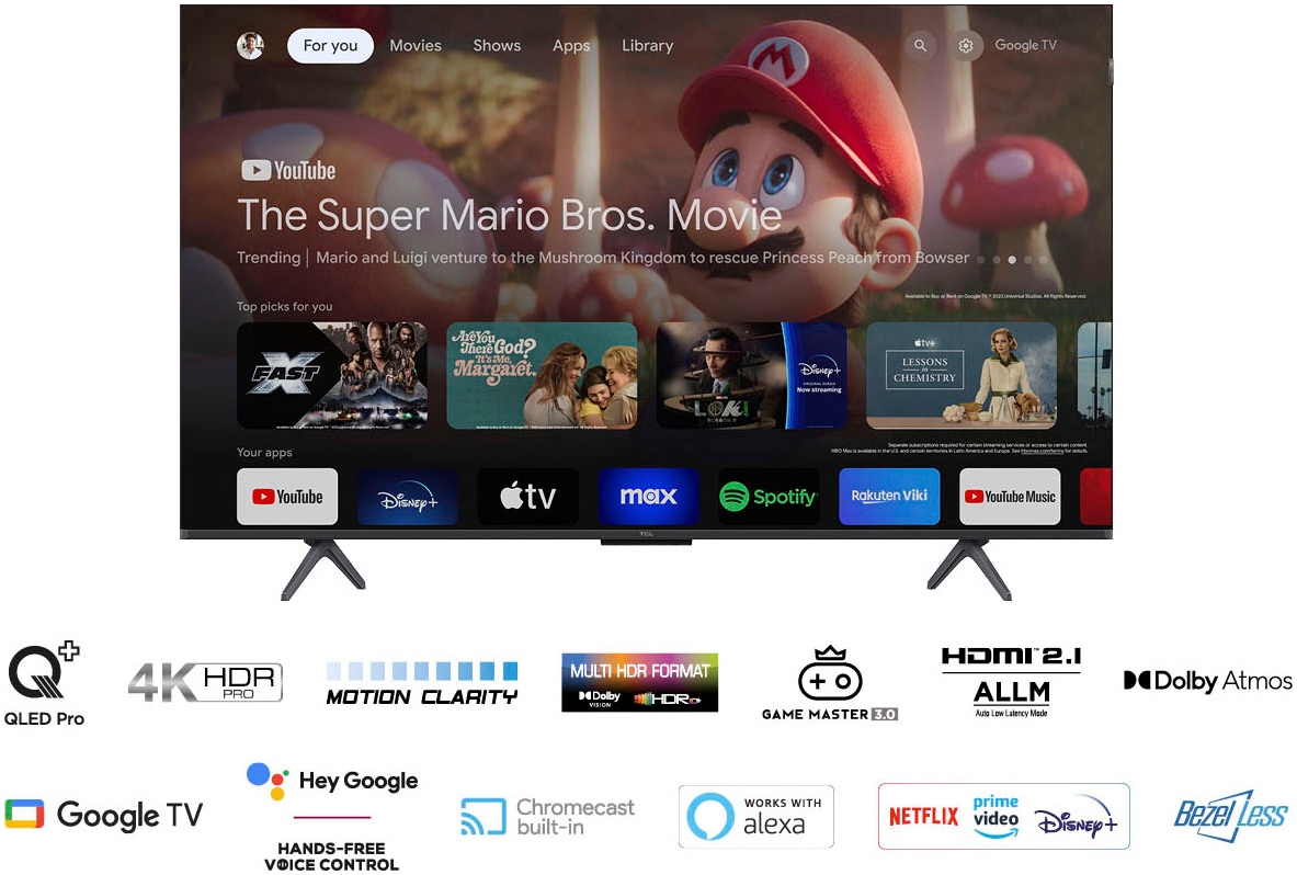 TCL QLED-Fernseher »50C61BX1«, 4K Ultra HD, Smart-TV-Google TV-Android TV