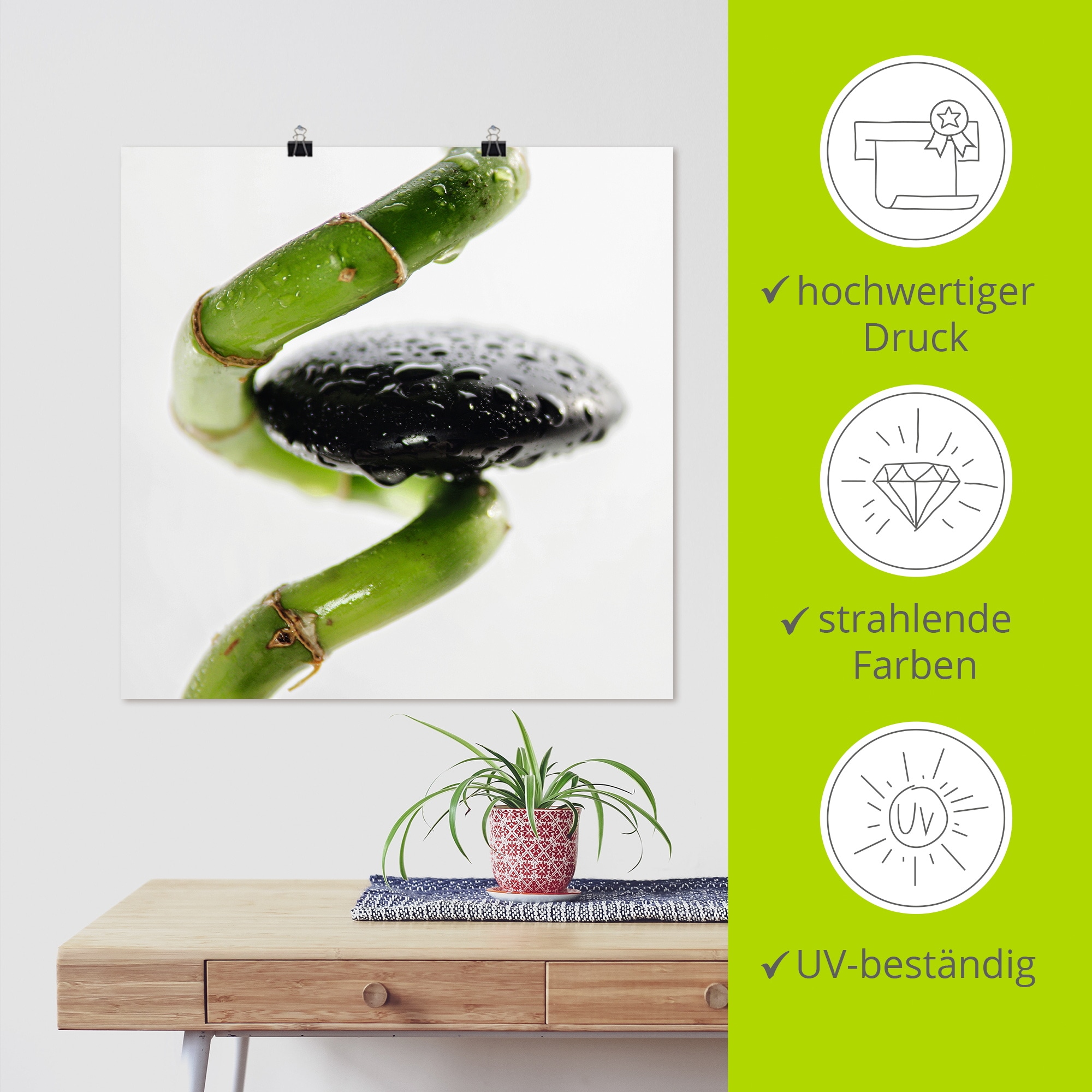 Artland Wandbild »Zen in Balance - Harmonie der Elemente« Spa Bilder 1 Stk. tlg. als Alubild, Leinwandbild, Poster, Wandaufkleber in verschied. Größen