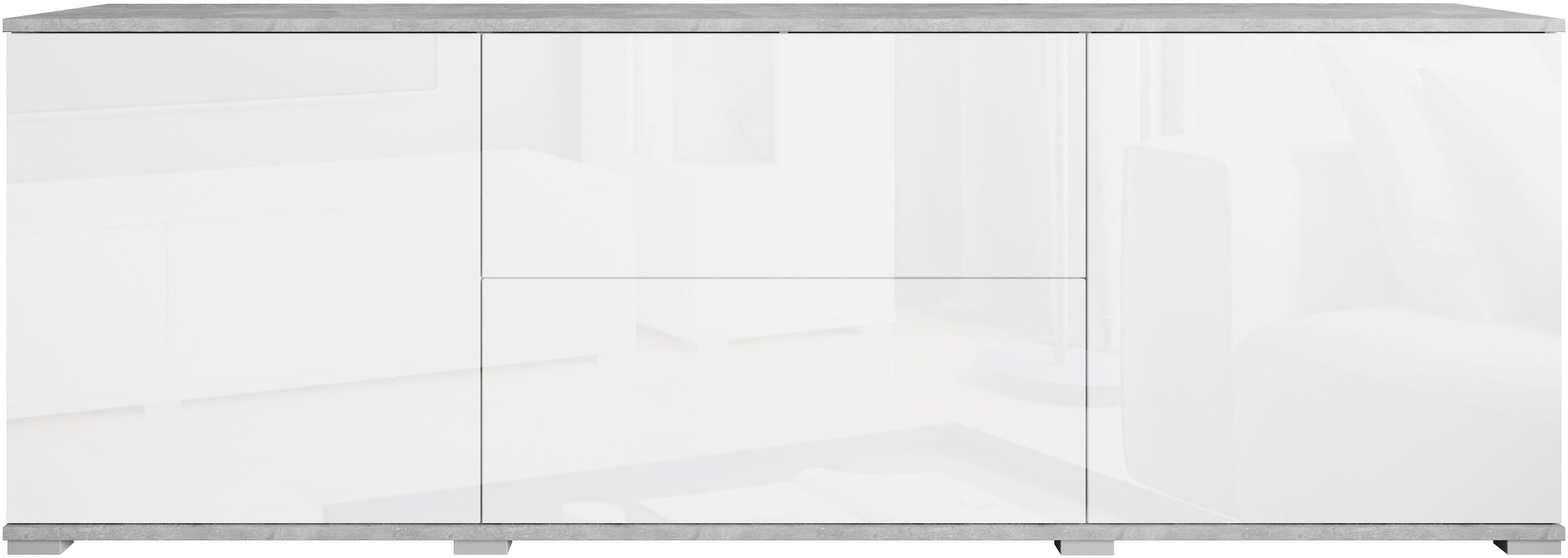 INOSIGN Lowboard »Kenia«, (1 St.), 2 Türen, 2 Schubladen, Breite 180 cm, höhenverstellbare Einlegeböden