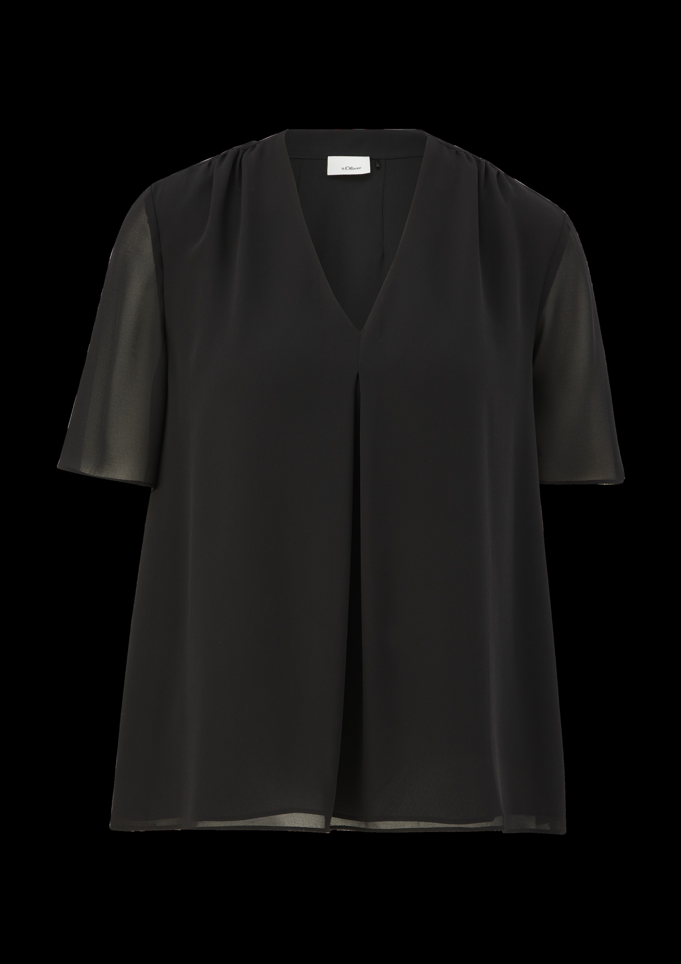 s.Oliver BLACK LABEL Shirtbluse, mit BAUR | Falte eingelegter kaufen für vorne