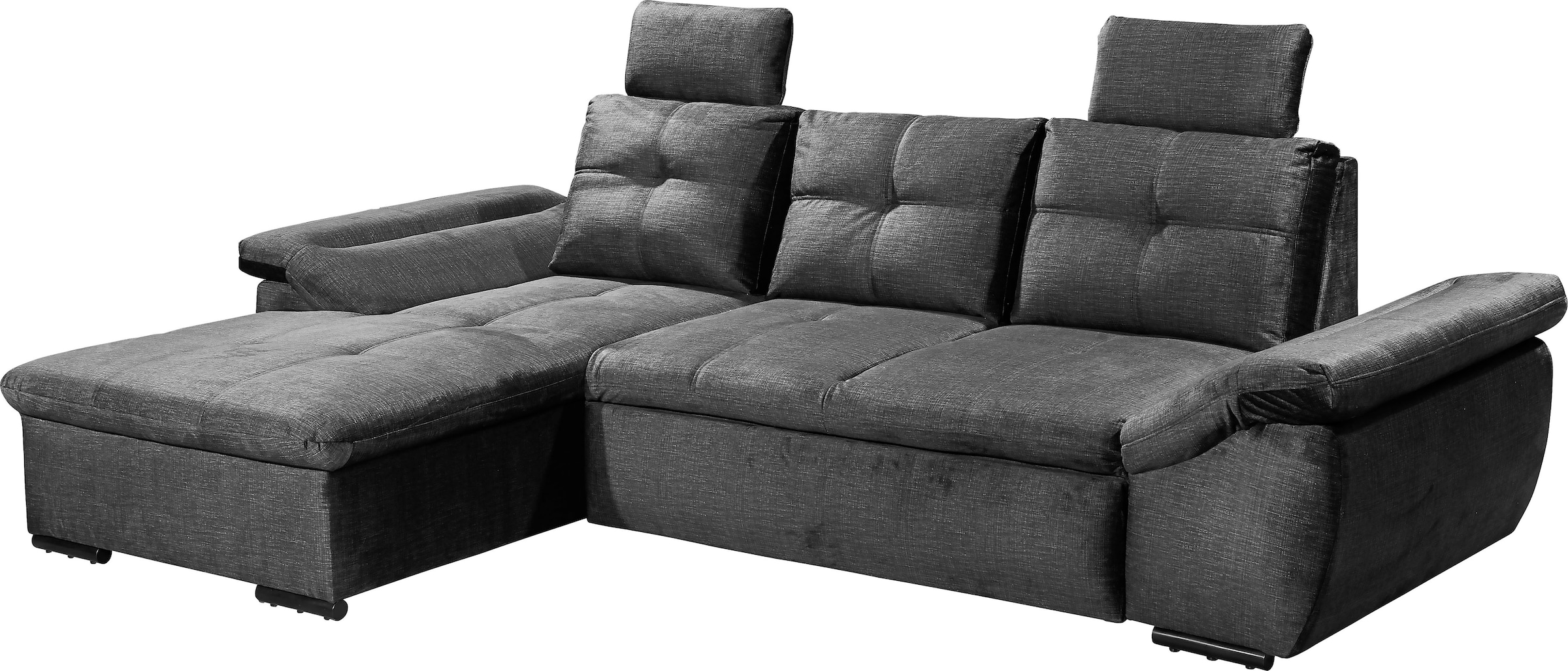 ED EXCITING DESIGN Ecksofa »Alija L-Form«, mit Bettfunktion, Armteilverstellung & Kopfstützen