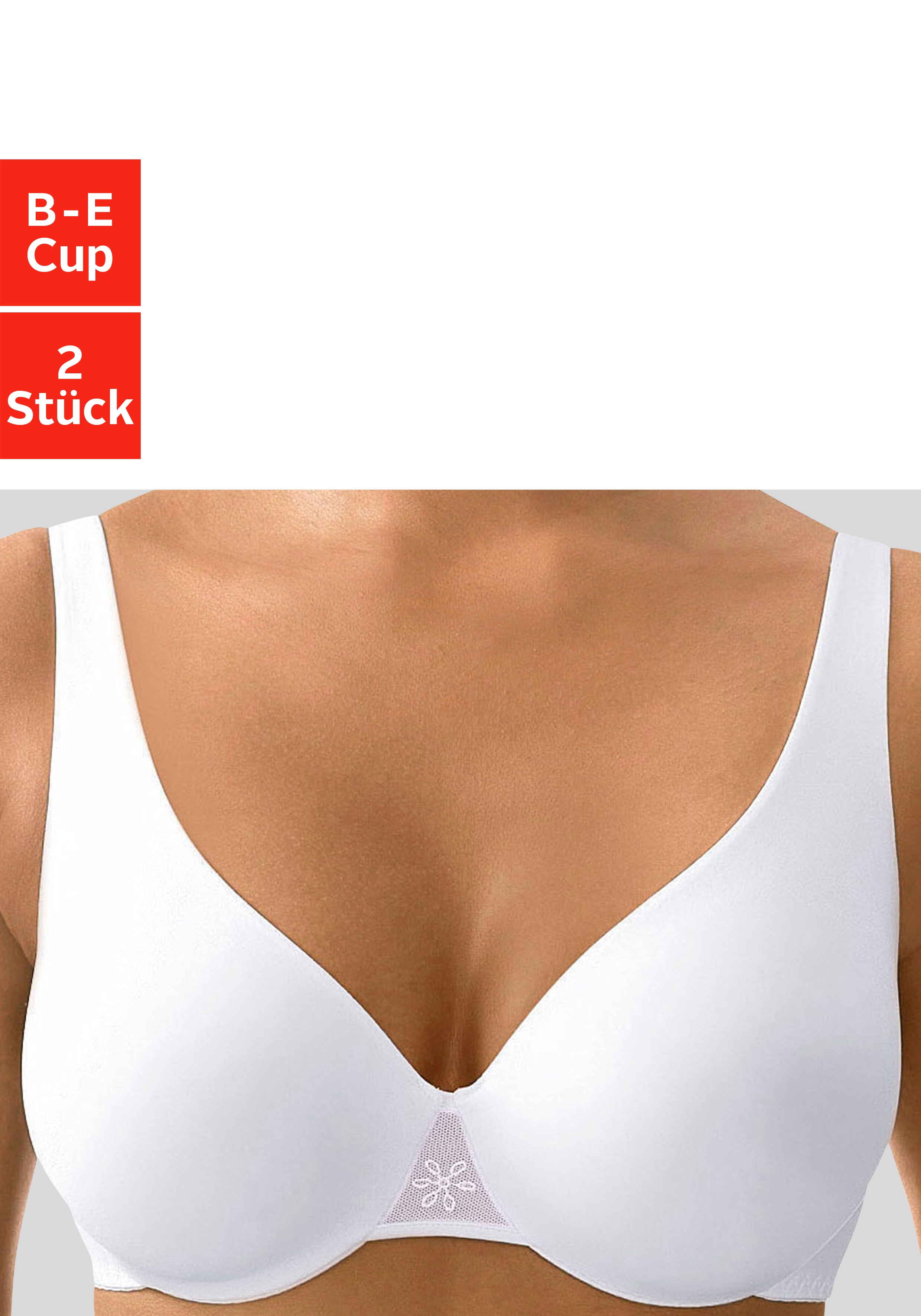 Nuance by Lascana T-Shirt-BH Packung, mit Bügel & nahtlosen Cups – auch ideal für große Größen