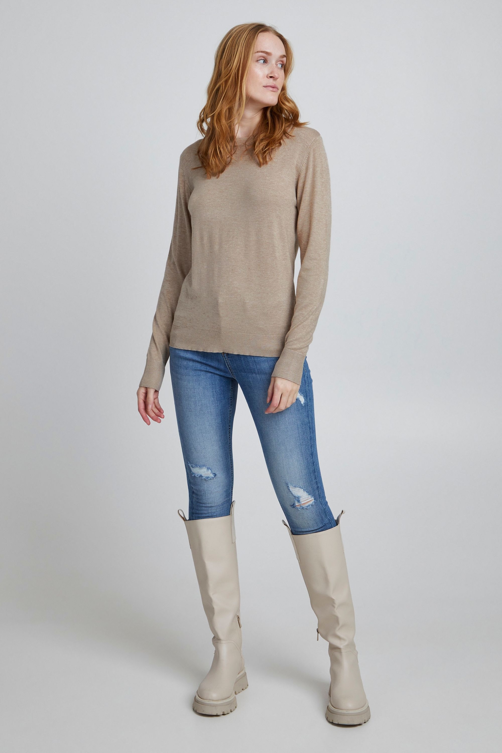 b.young Strickpullover »Strickrundhalspullov BYMmpimba«