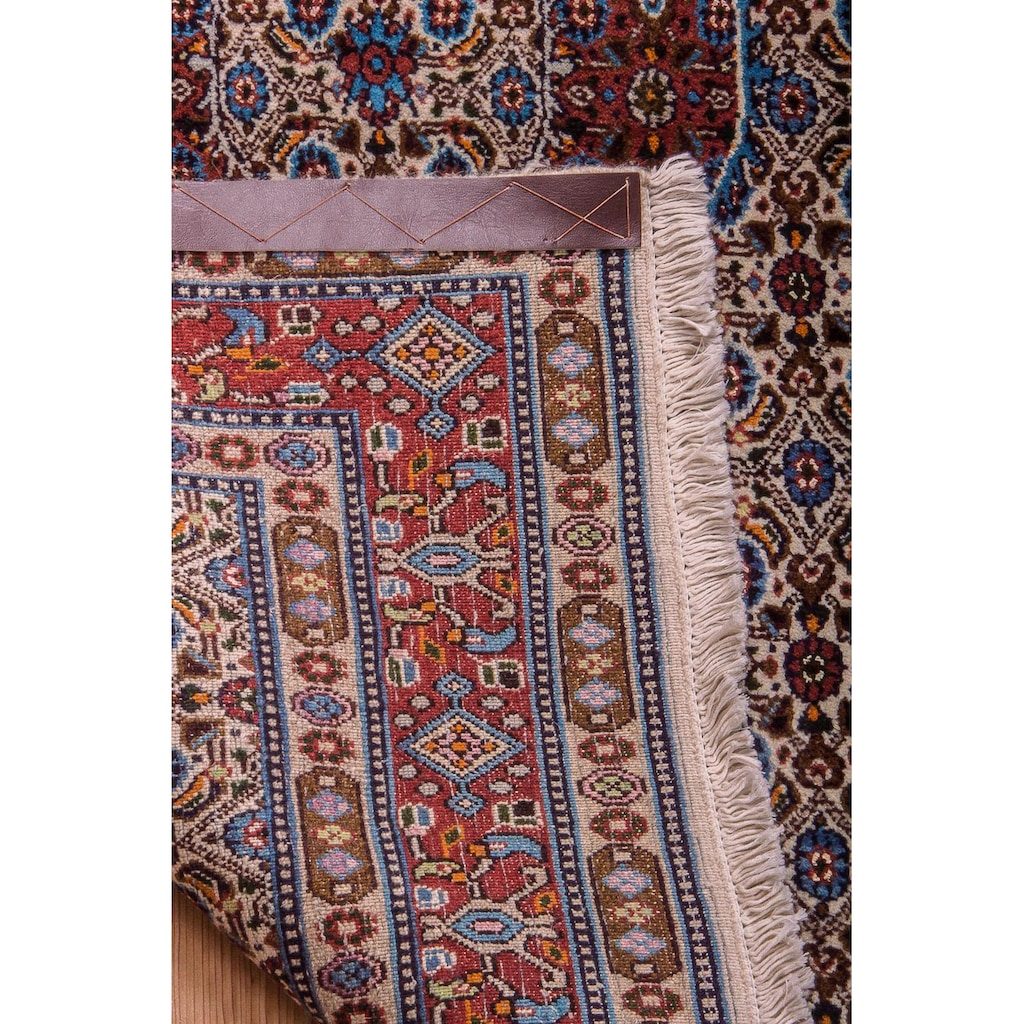morgenland Wollteppich »Täbriz Teppich handgeknüpft blau«, rechteckig