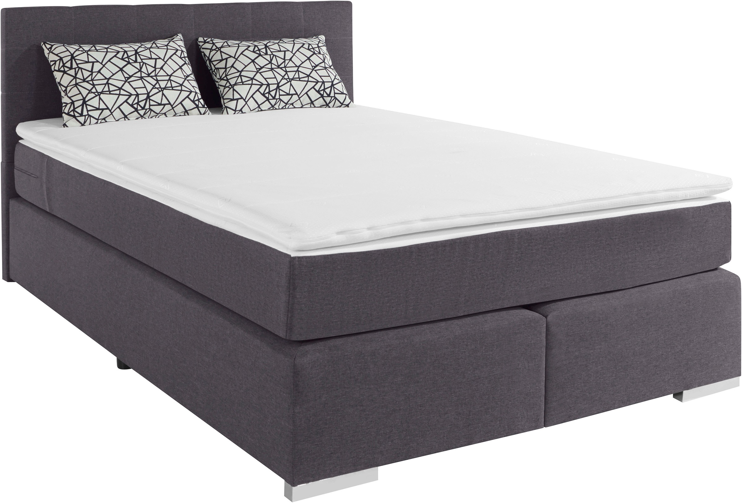 COTTA Boxspringbett "SIMBA, inkl. Taschenfederkernmatratze H3 oder H4 und Komforttopper" Strukturstoff-Bezug, Liegefläche wahlweise 120x200 bis 200x200 cm