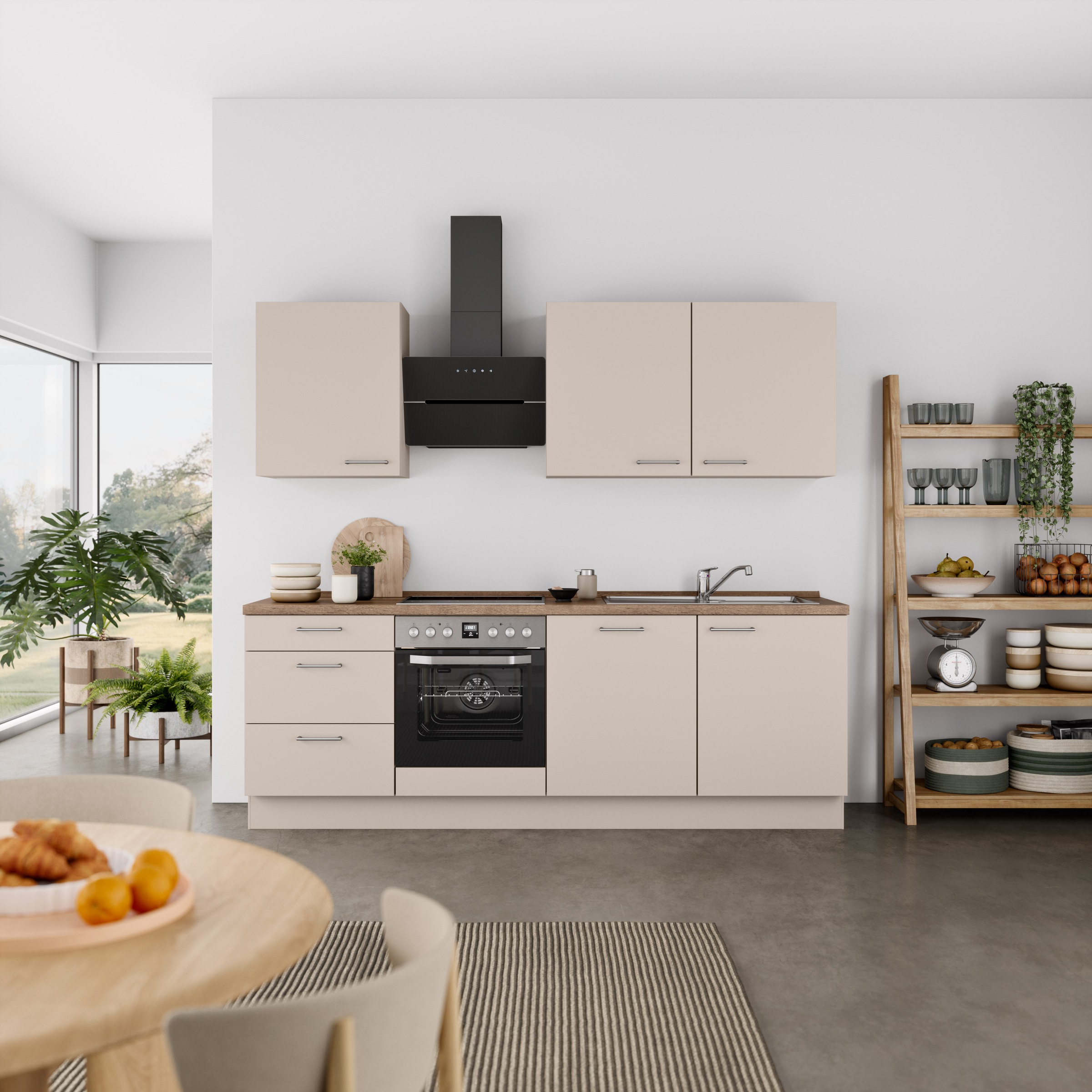 nobilia® Küchenzeile »"Laser II"«, vormontiert, Ausrichtung wählbar, Breite 240 cm, wahlw. mit E-Geräten