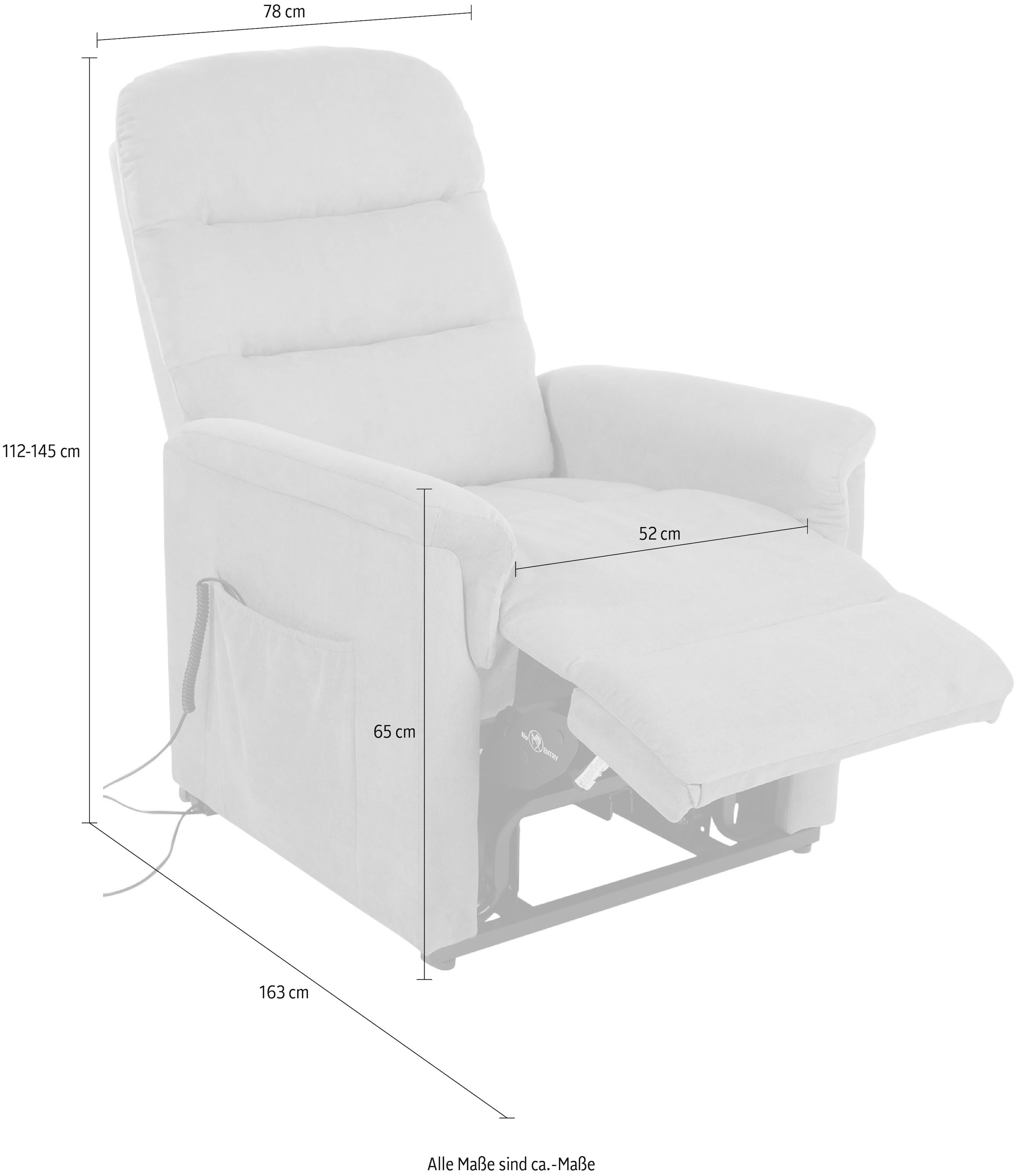 Duo Collection TV-Sessel »Whitehorse XXL bis 150 kg belastbar, mit elektrischer  Aufstehhilfe«, Relaxfunktion und Taschenfederkern mit  Stahlwellenunterfederung | BAUR