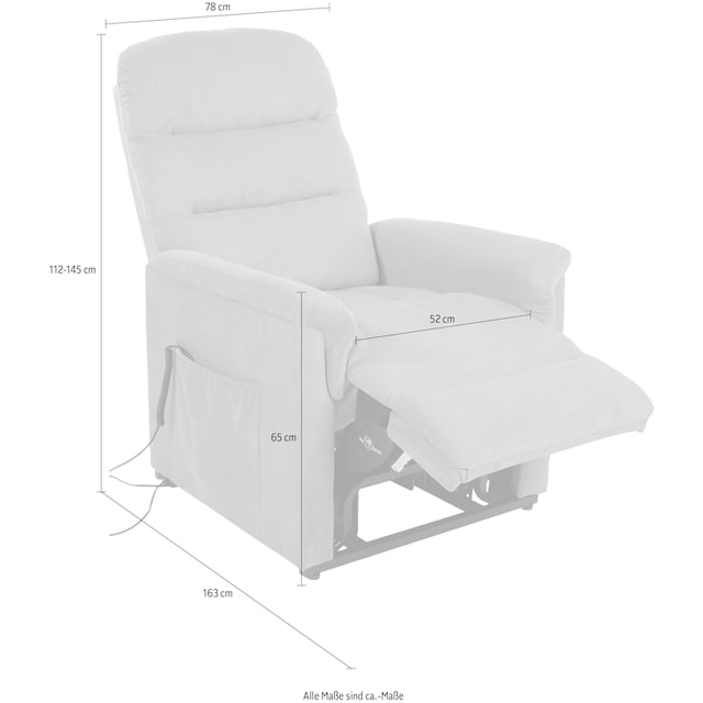 Duo Collection TV-Sessel »Whitehorse XXL bis 150 kg belastbar, mit elektrischer  Aufstehhilfe«, Relaxfunktion und Taschenfederkern mit  Stahlwellenunterfederung | BAUR