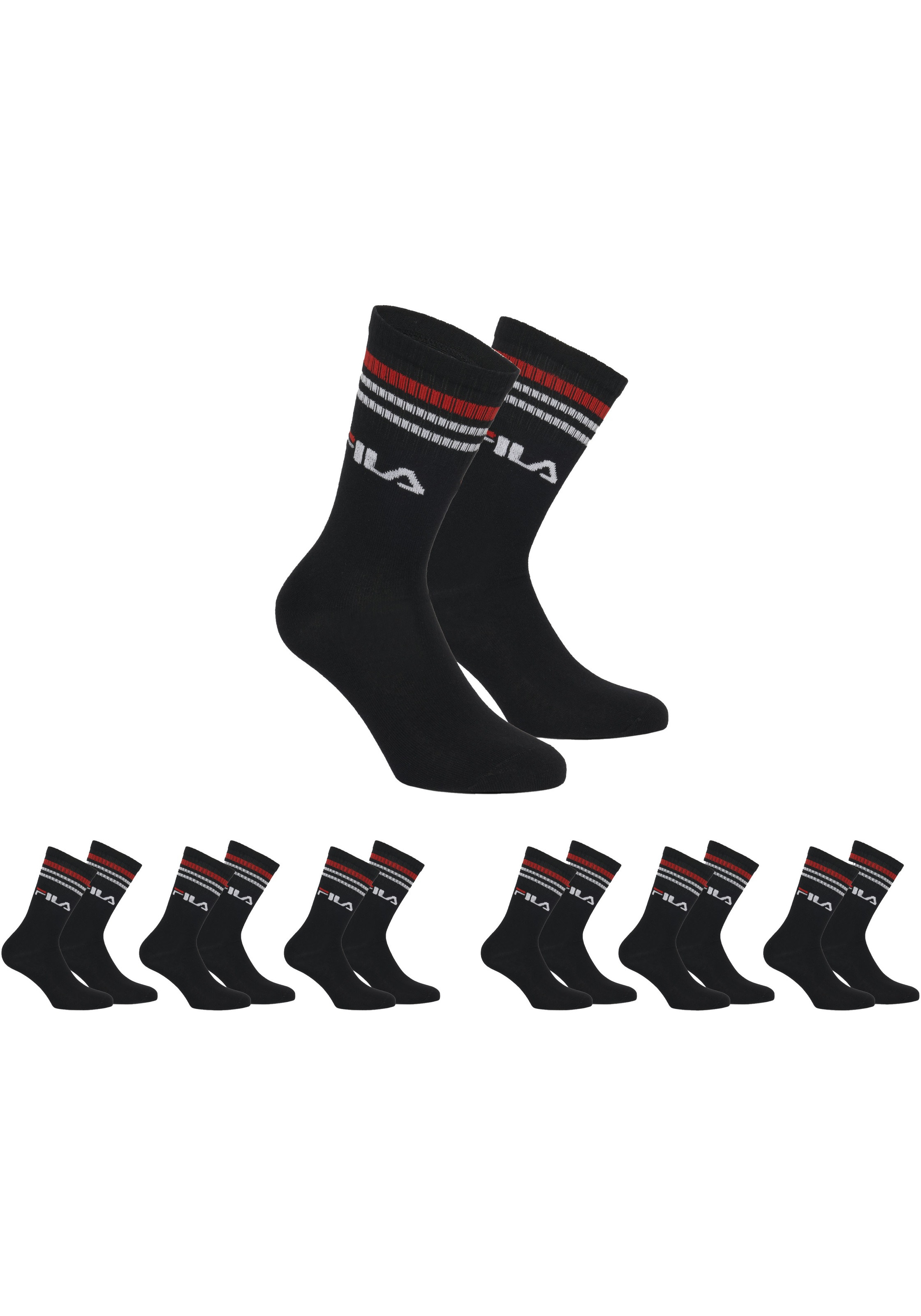 Fila Socken "UNISEX LIFESTYLE PLAIN SOCKS" 6 Paar tlg. mit Logo-Schriftzug günstig online kaufen