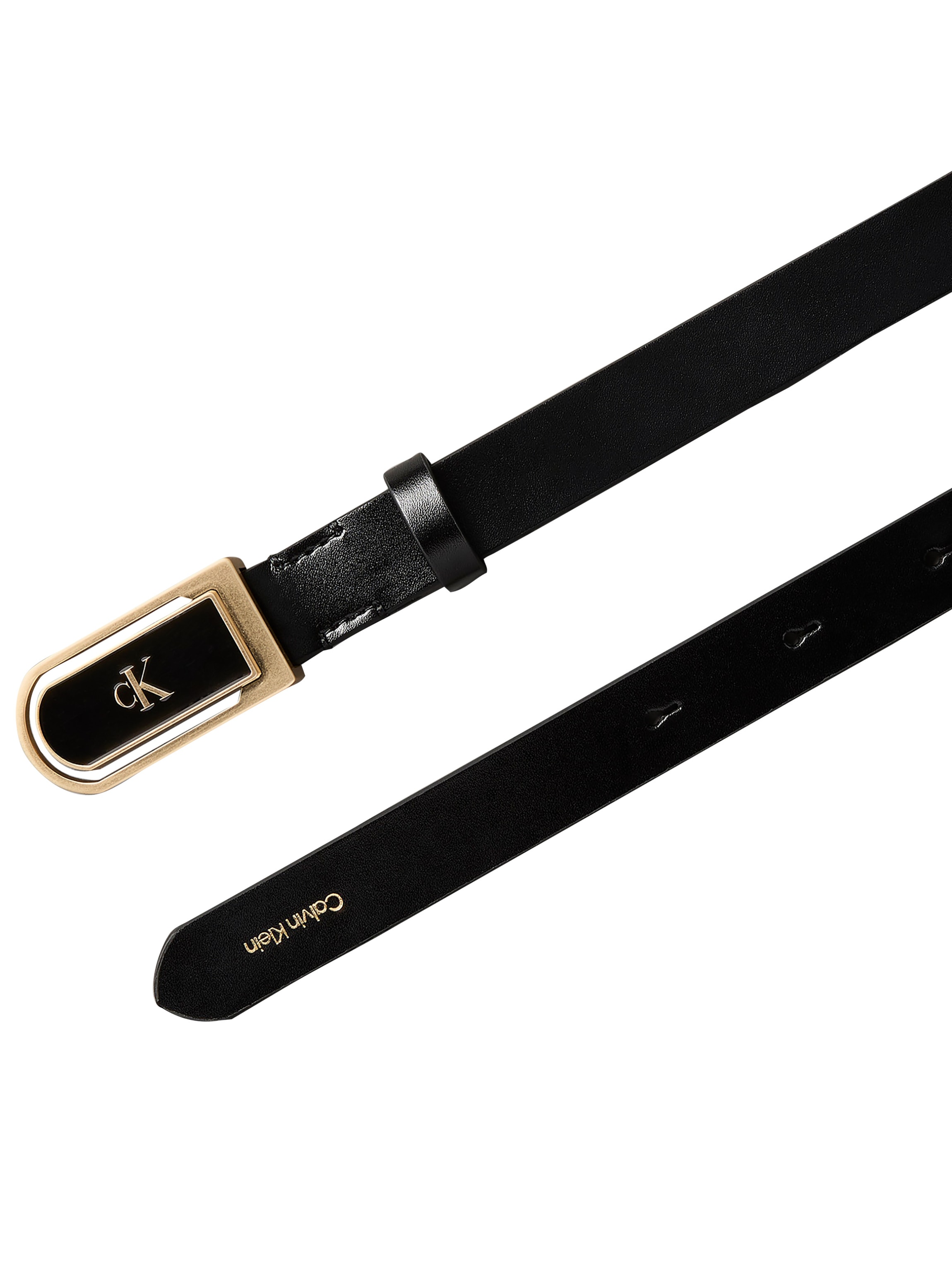 Calvin Klein Ledergürtel »ROUND CK ENAMEL PLAQUE 20MM« Regular fit und größenverstellbar