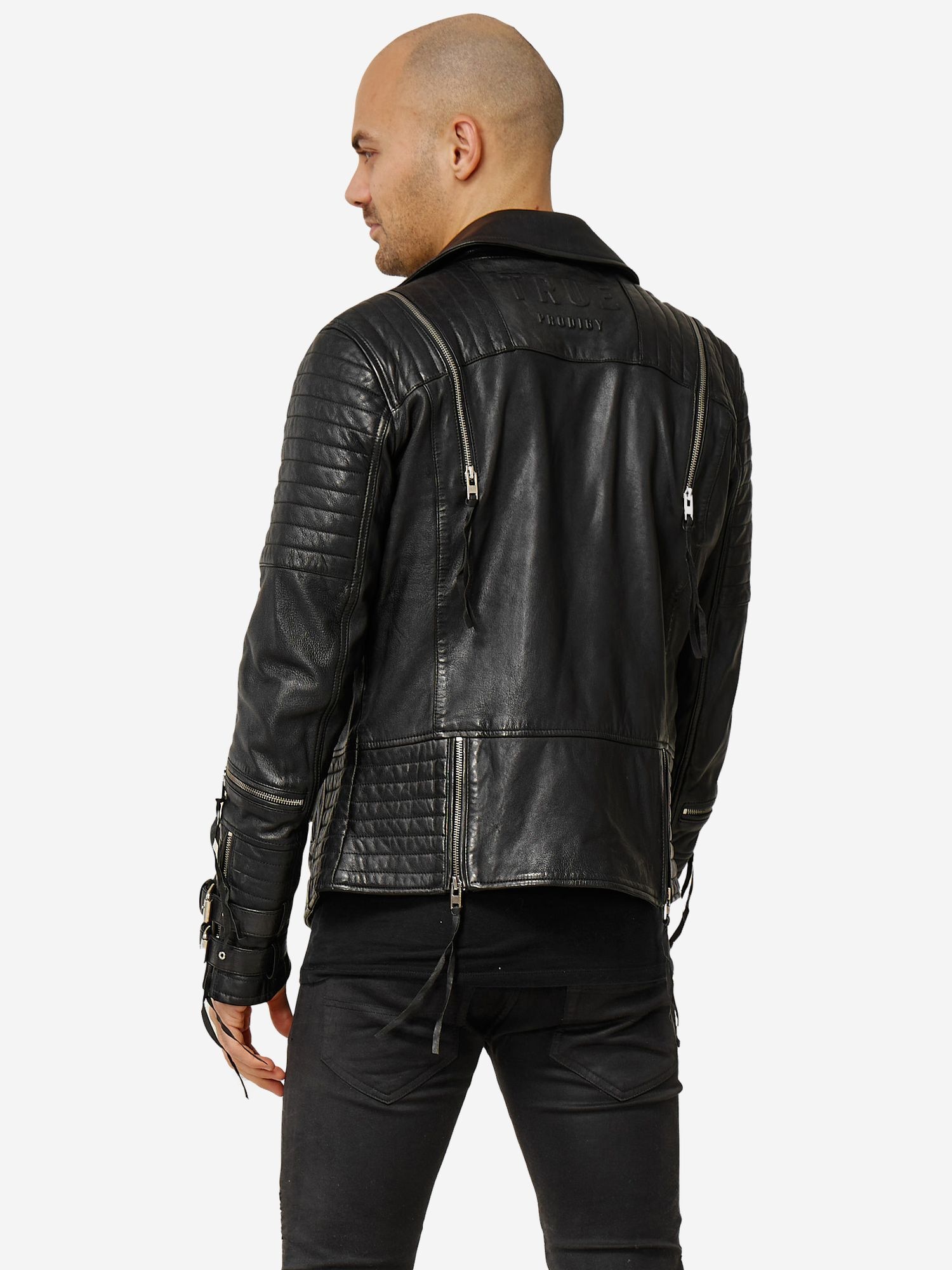 trueprodigy Lederjacke »Jackson mit Absteppungen und Zippern« ohne Kapuze