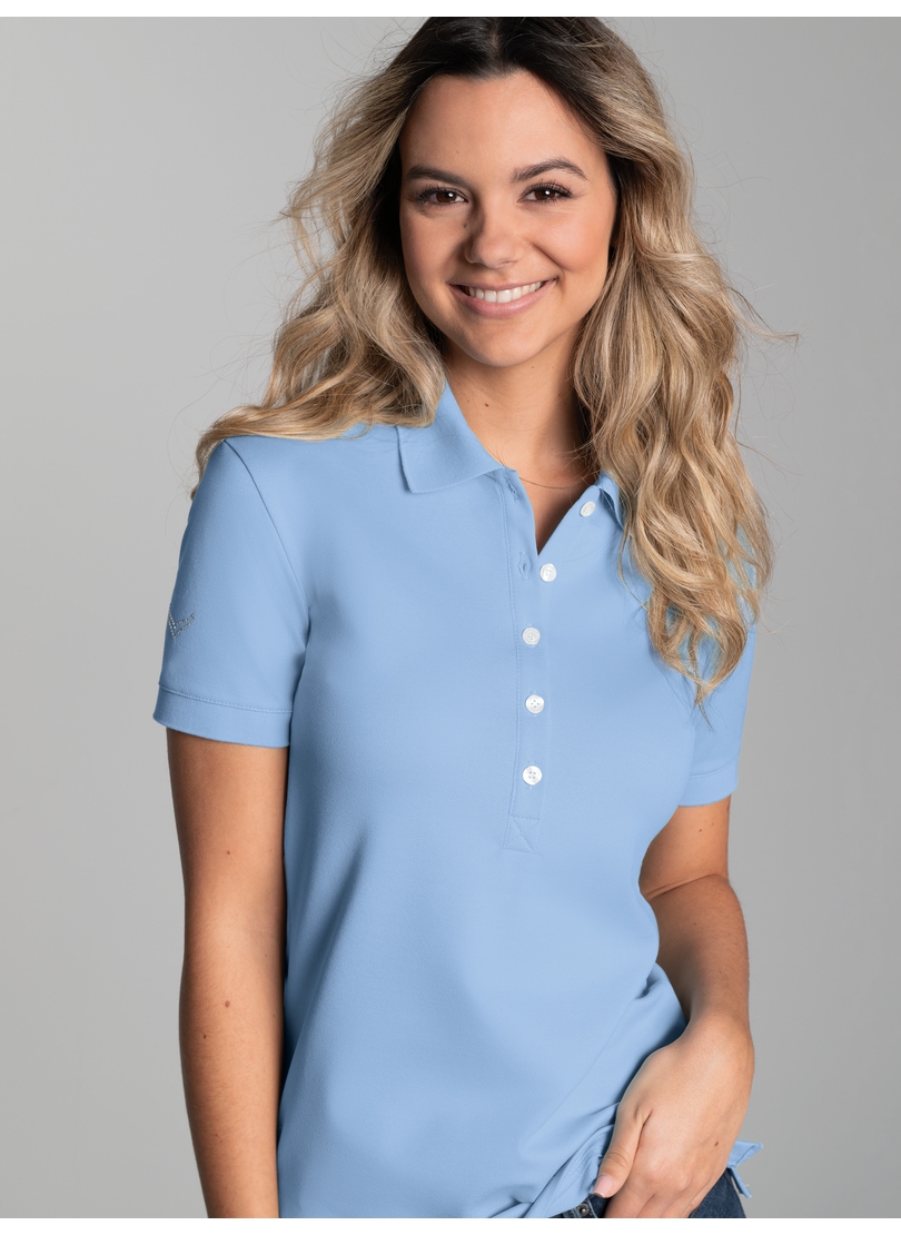 Trigema Poloshirt "TRIGEMA Poloshirt mit Kristallsteinen" 1 günstig online kaufen
