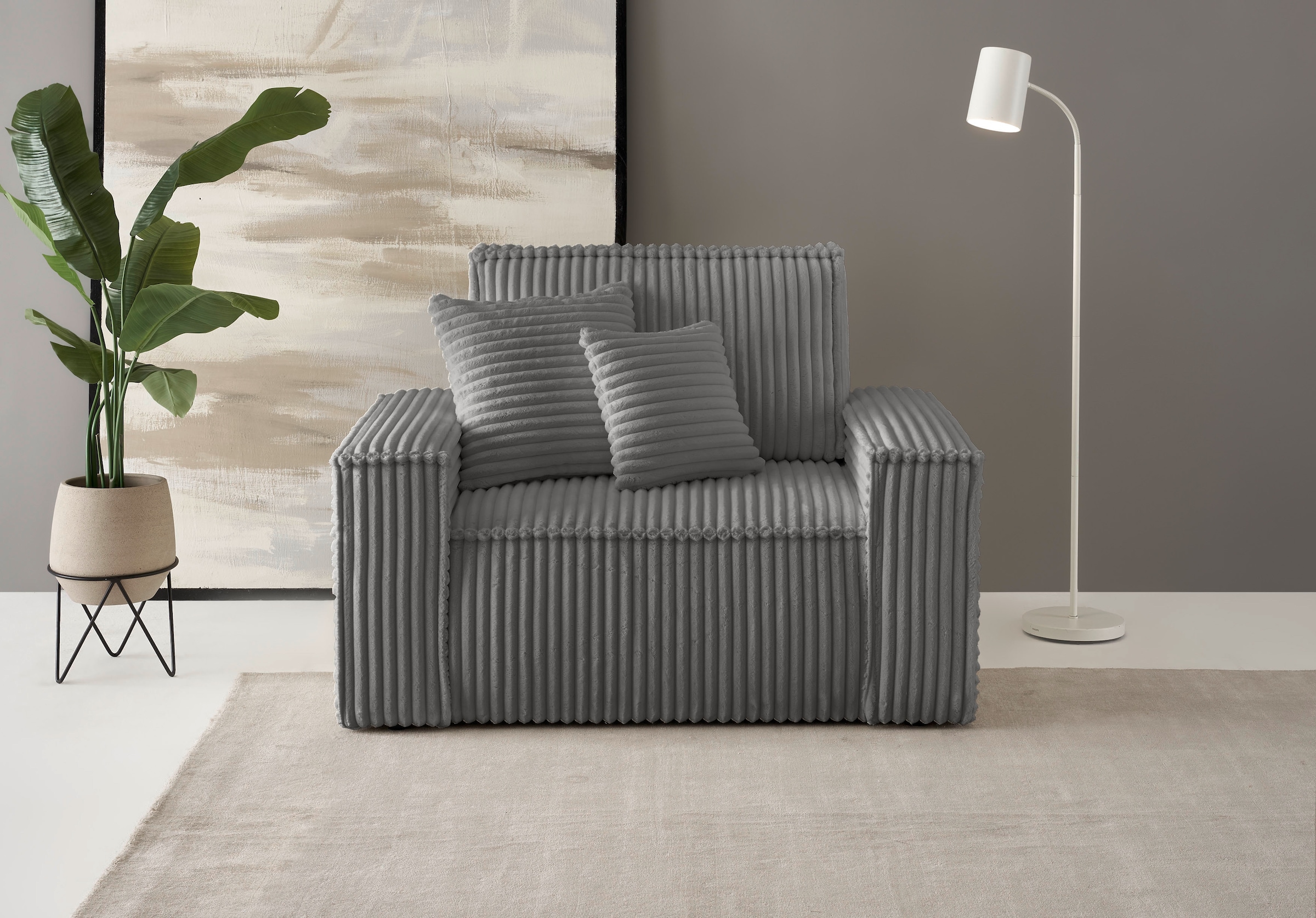 andas Loveseat "FINNLEY, XXL-Sessel, Lesesessel, trendige Stoffe, inkl. Zie günstig online kaufen