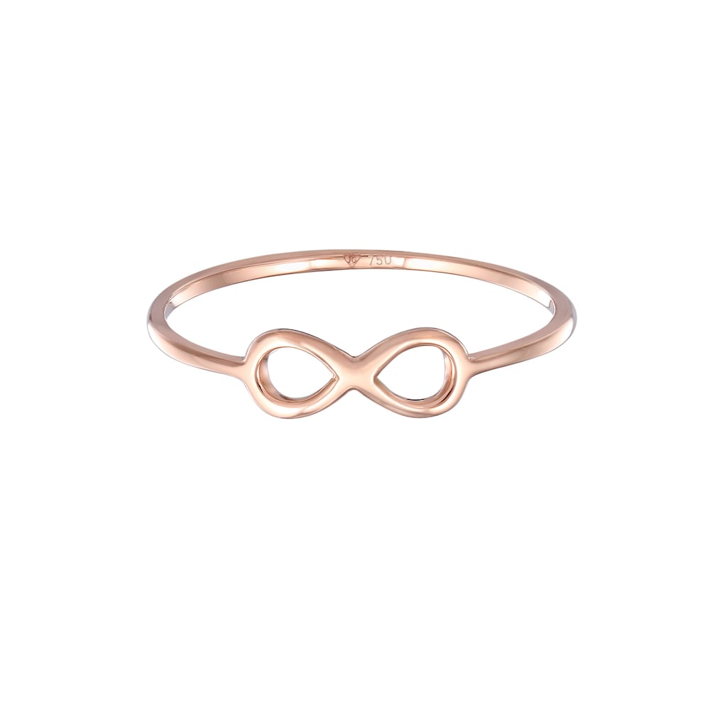 Elli Premium Fingerring »Infinity Unendlichkeit Symbol Zeichen 750 Roségold«