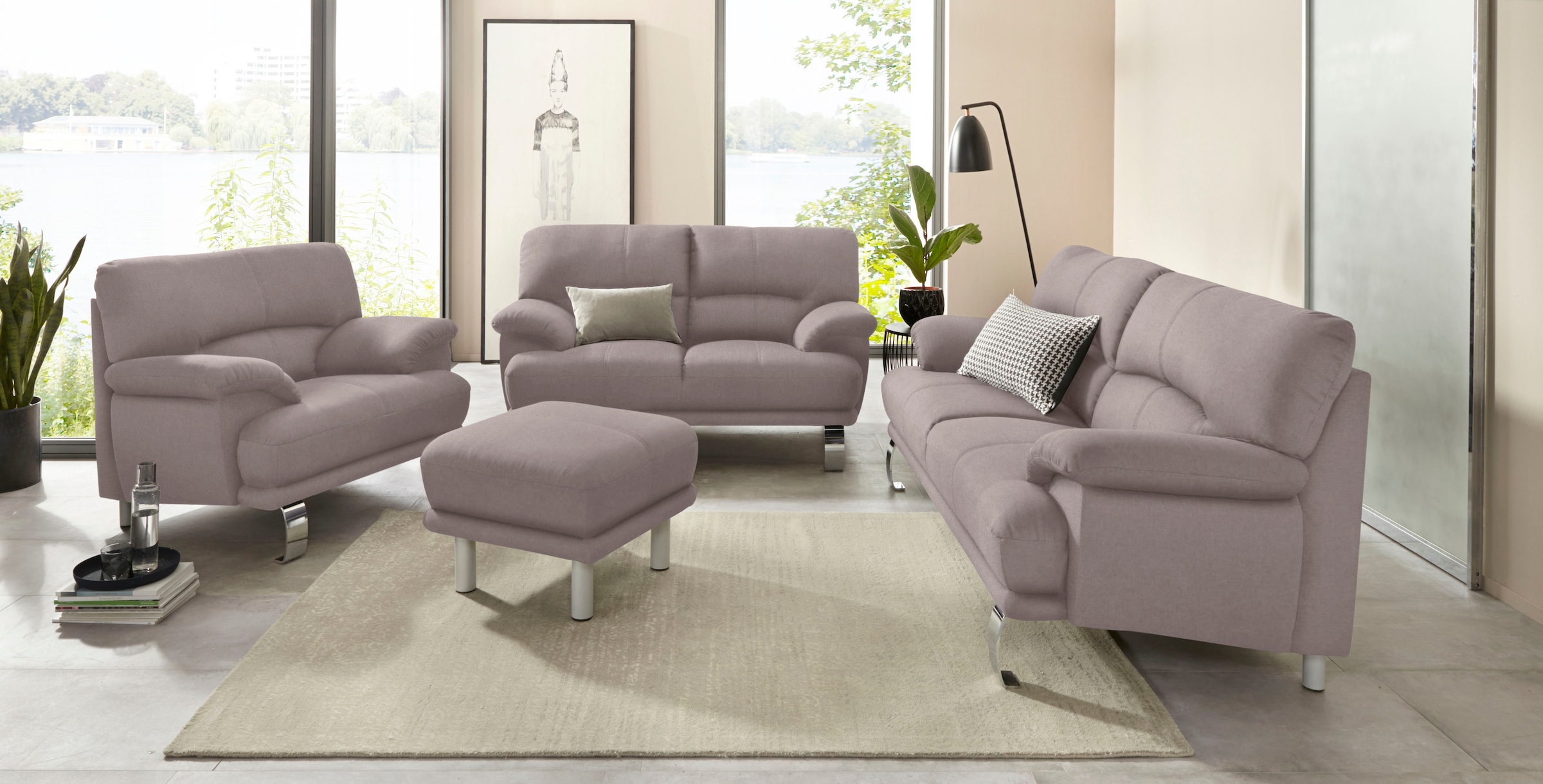 TRENDMANUFAKTUR 2-Sitzer »Cecilia II, mit italienischem Design, tollen Details«, und tollem Sitzkomfort