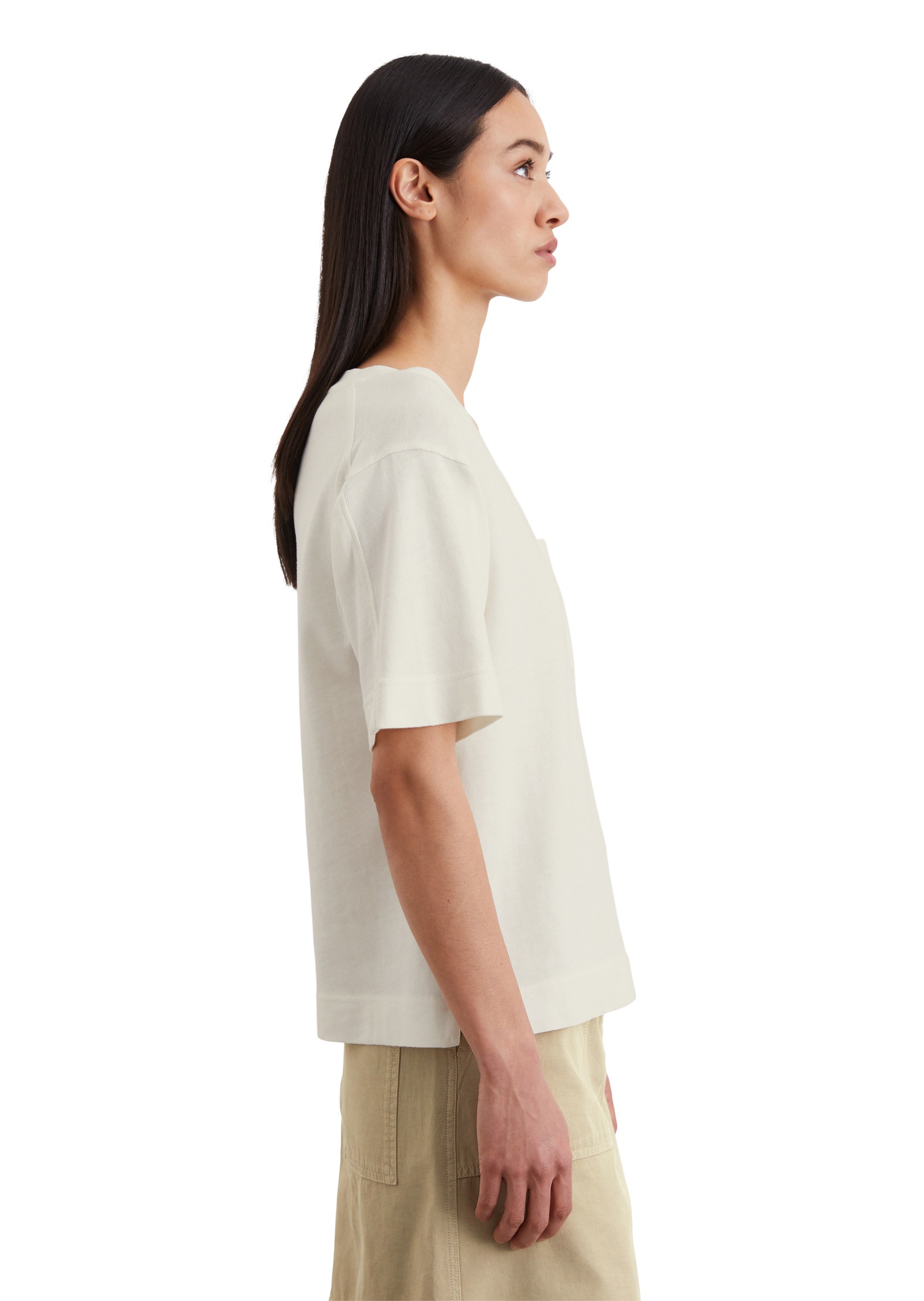 Marc O'Polo T-Shirt »mit aufgesetzter Satin-Tasche«