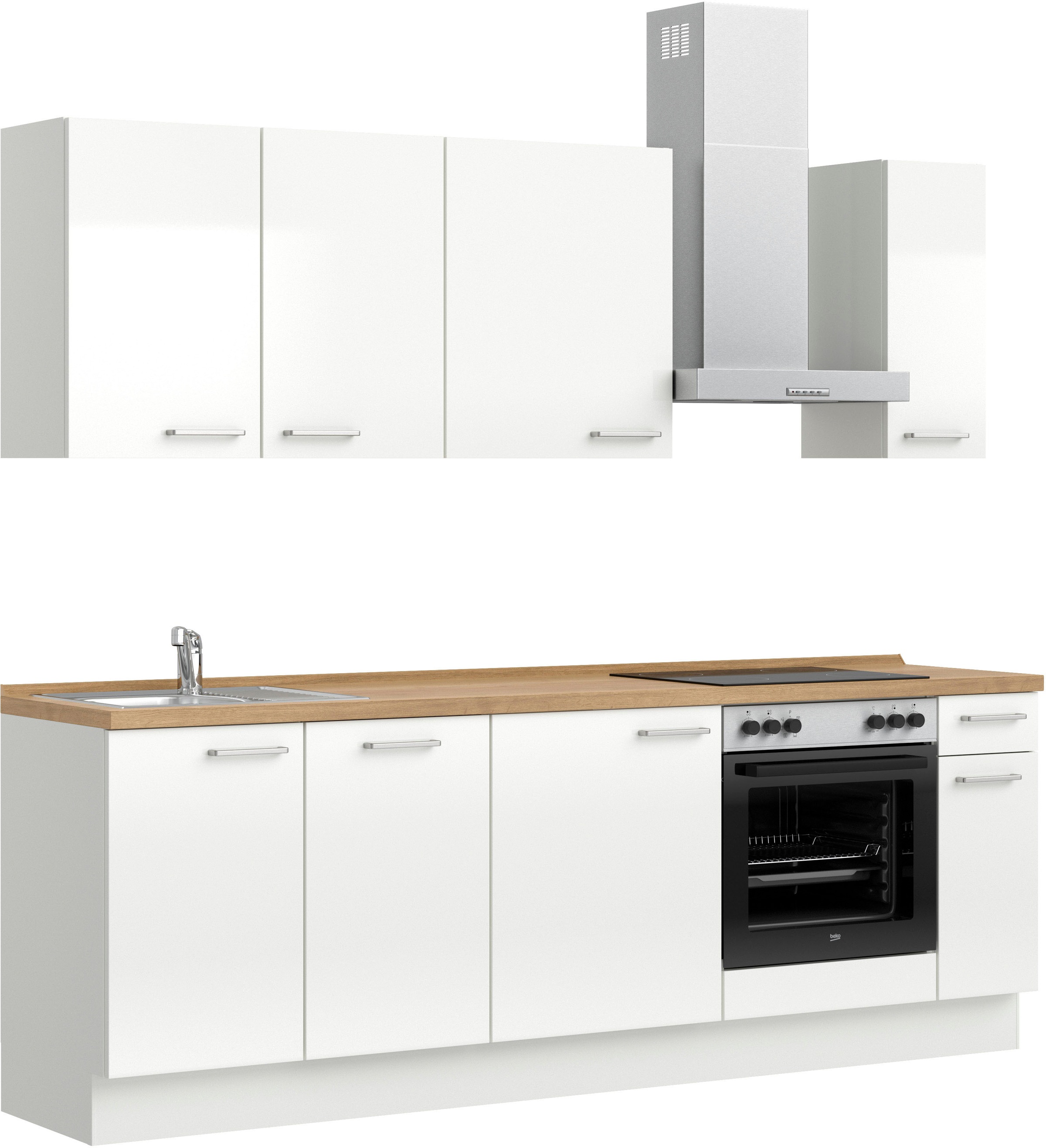 nobilia® Küchenzeile »"Flash I"«, vormontiert, Ausrichtung wählbar, Breite 240 cm, wahlw. mit E-Geräten