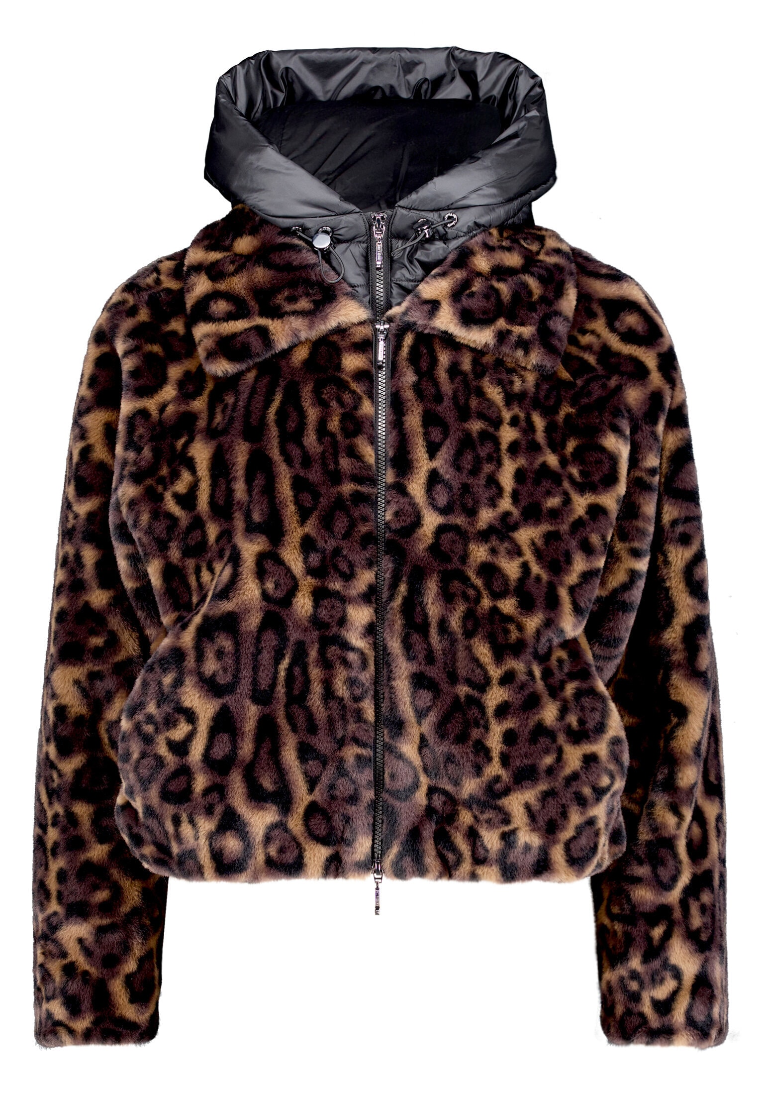 Amber & June Plüschjacke »Damen mit abnehmbarem Westenteil« mit Kapuze