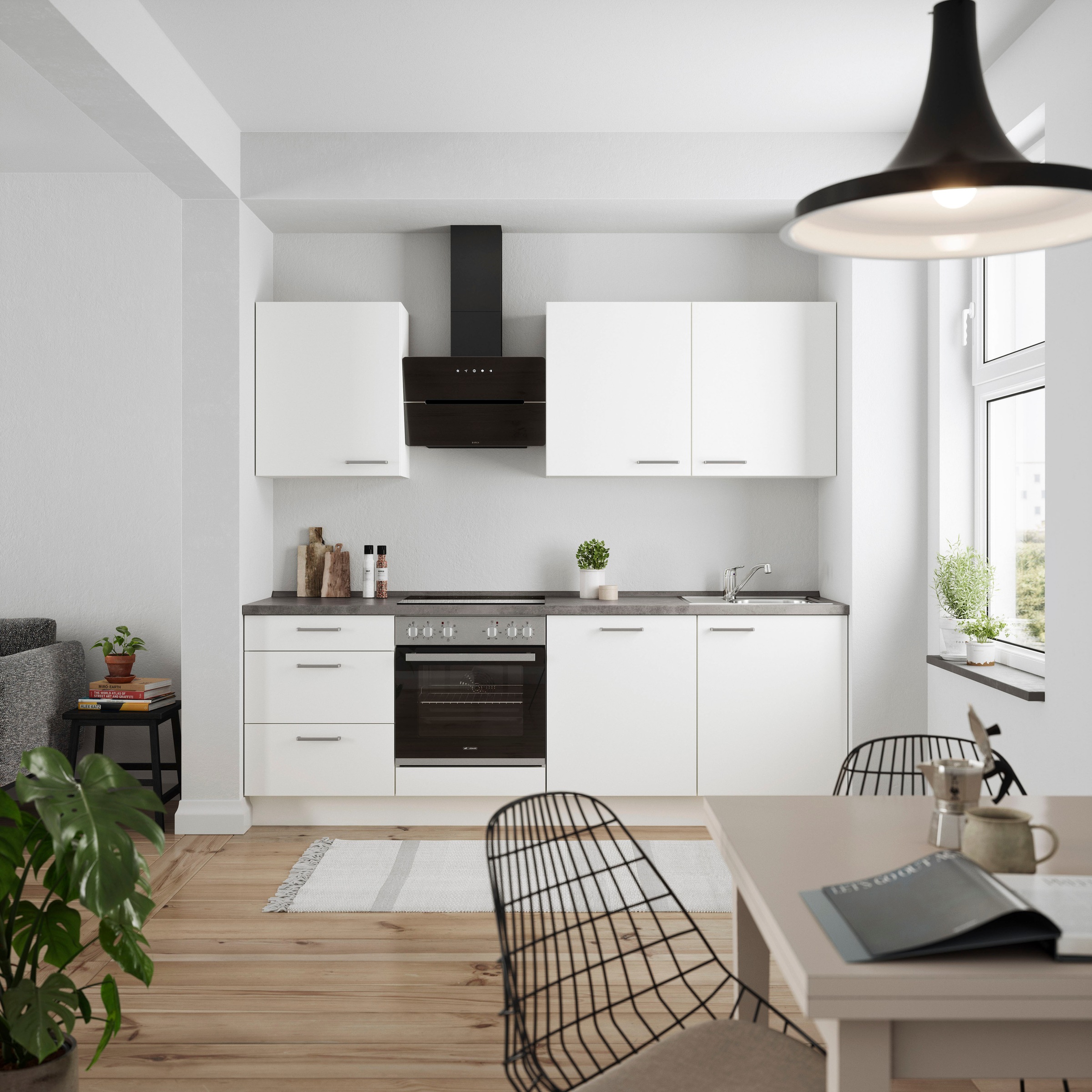 nobilia® Küchenzeile »"Touch II"«, vormontiert, Ausrichtung wählbar, Breite 240 cm, wahlw. mit E-Geräten