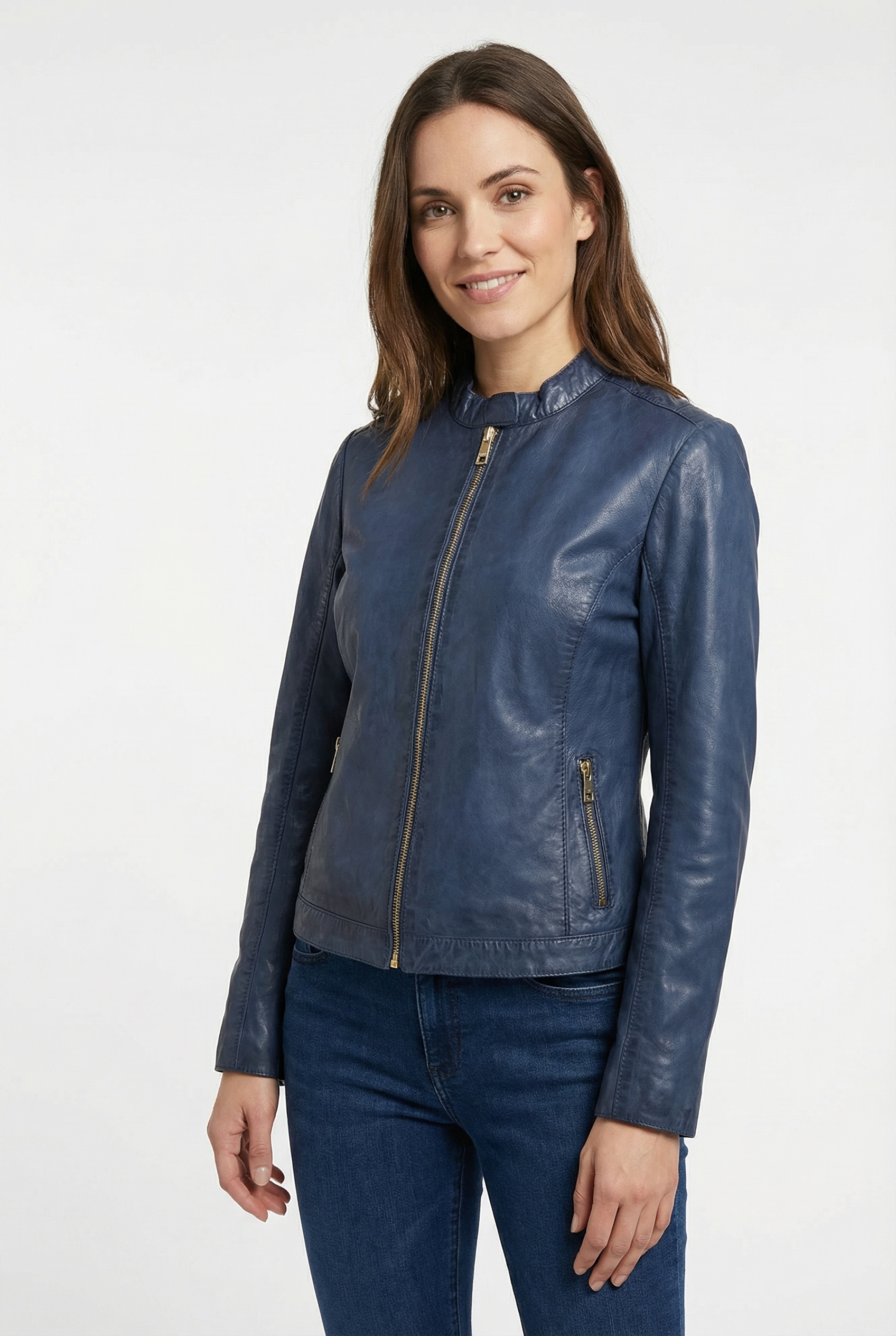 Mauritius Lederjacke "MWKawira" mit Stehkragen günstig online kaufen