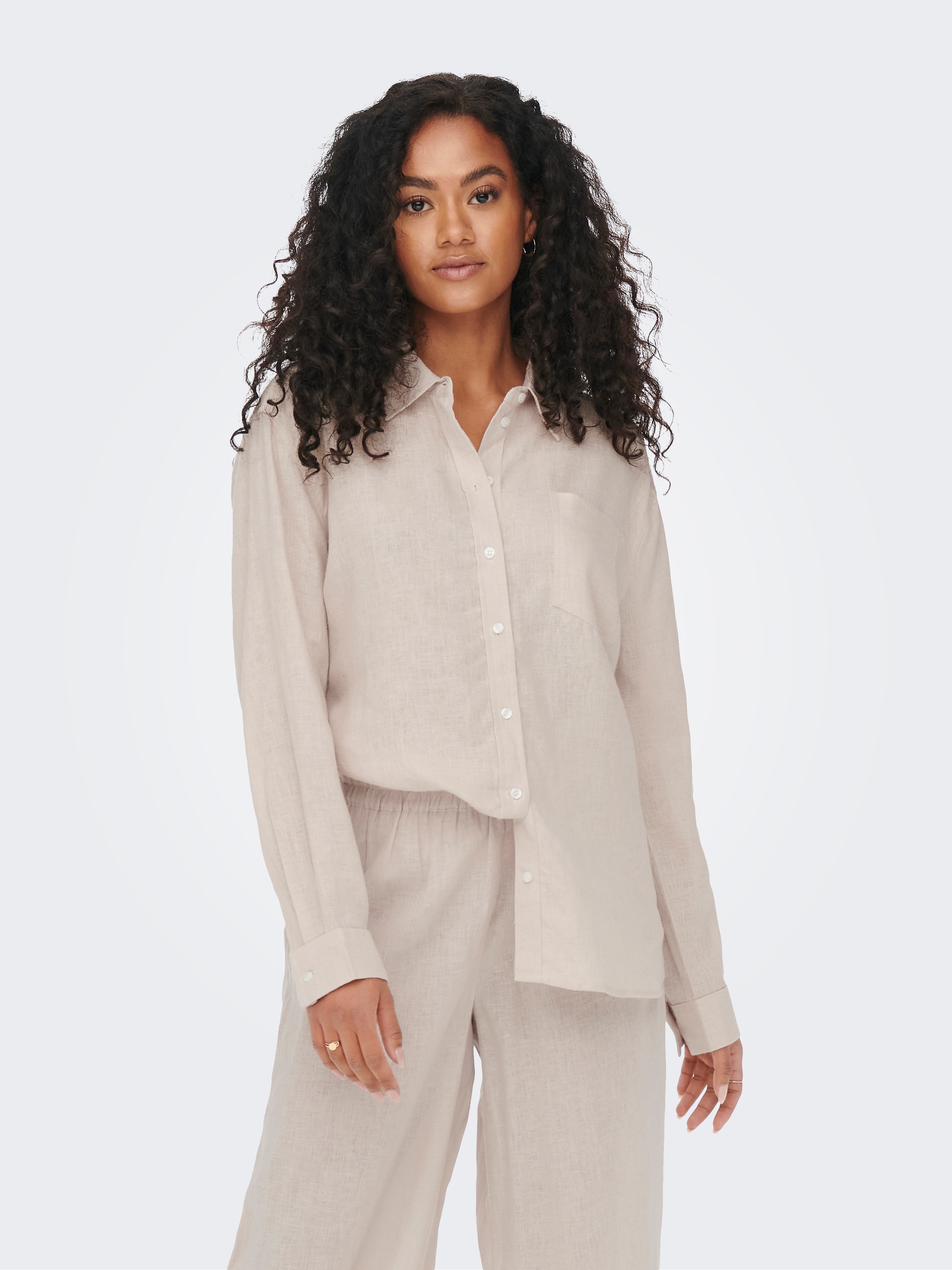 ONLY Longbluse "ONLTOKYO L/S LINEN BLEND SHIRT", mit Leinen günstig online kaufen