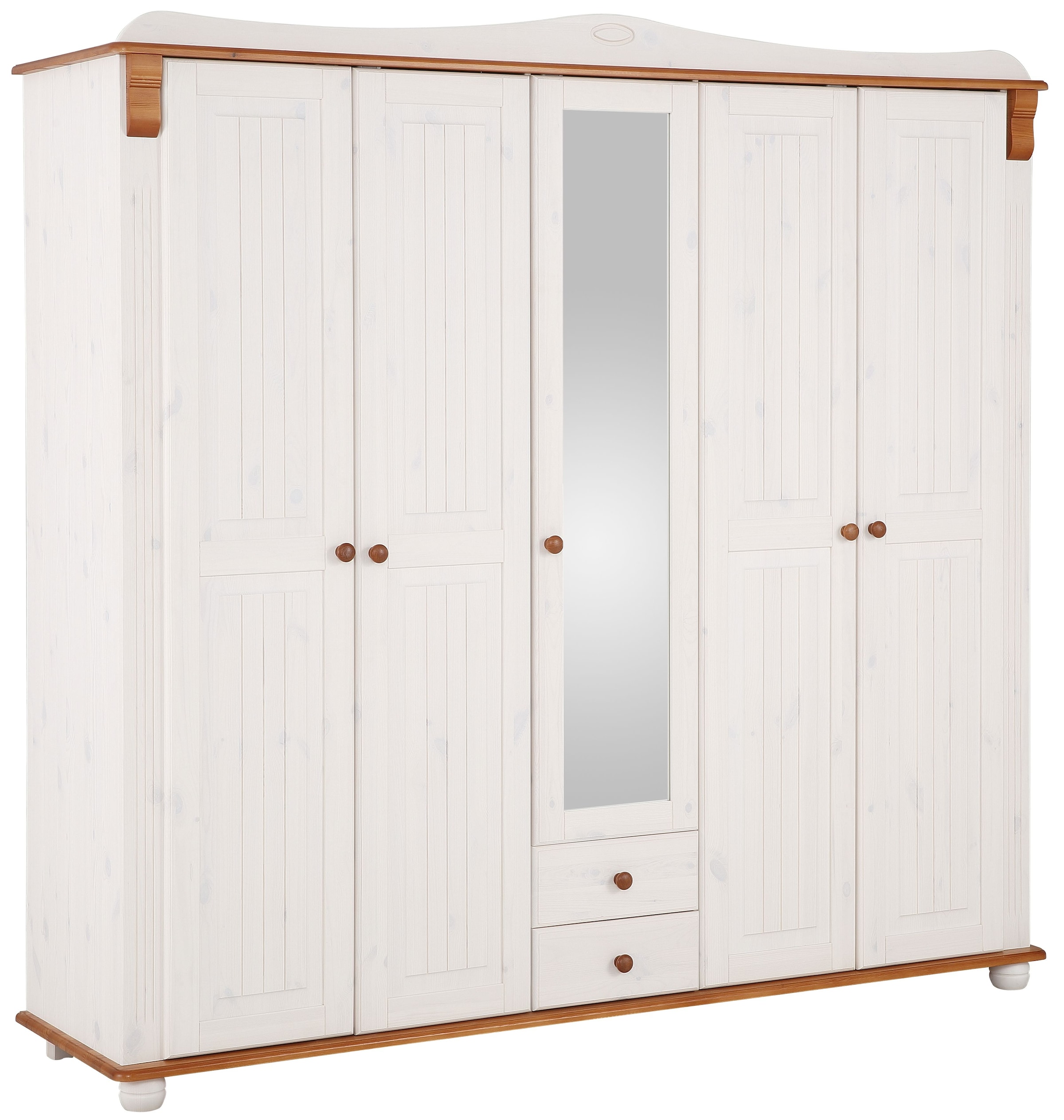 OTTO home Kleiderschrank "Adele" Massive Kiefer,Spiegel; Landhausstil