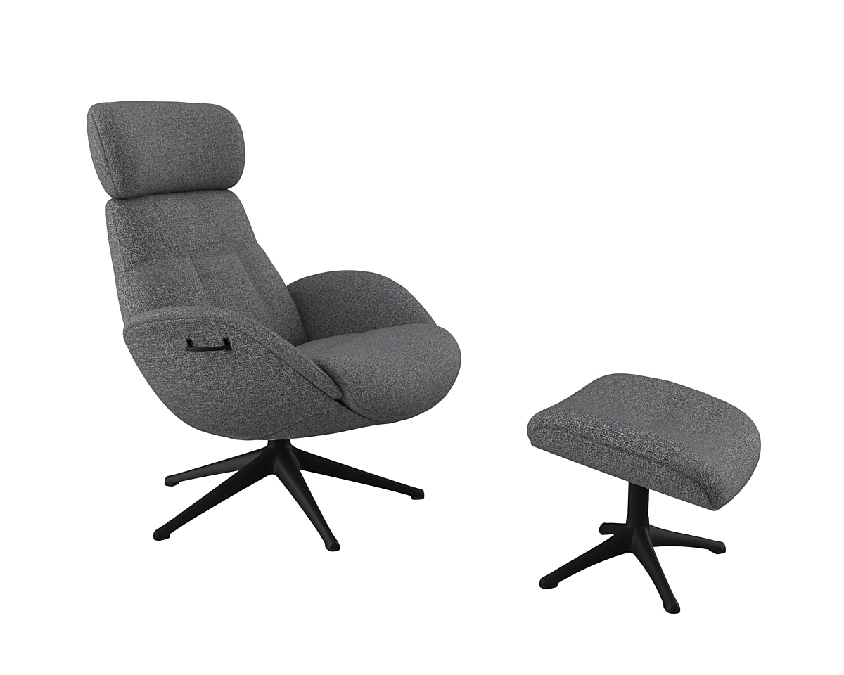 FLEXLUX Relaxsessel »Relaxchairs Elegant«, Premium Komfort, Rücken- & Kopfteilverstellung, drehbar, Fuß schwarz
