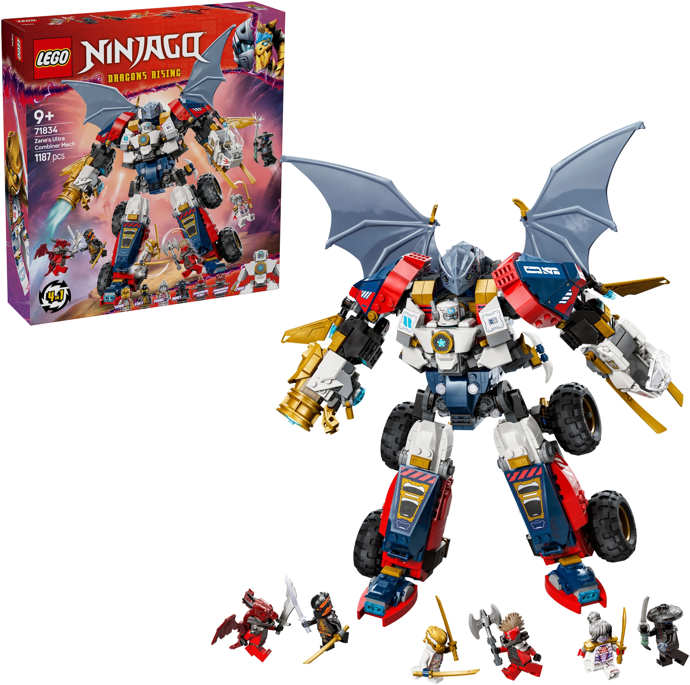 LEGO® Konstruktionsspielsteine »Zanes Ultra-Kombi-Mech (71834), LEGO Ninjago«, (1187 St.),...