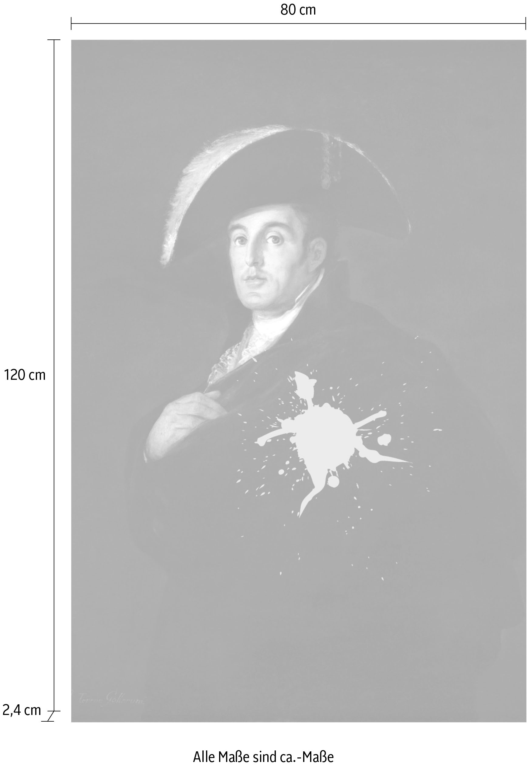 queence Acrylglasbild »Mann mit Farbklecks«, Kunst-Gemälde-Mann-Bilder von Männern-Historische Persönlichkeiten-Formen, Fine Art-Print in Galeriequalität