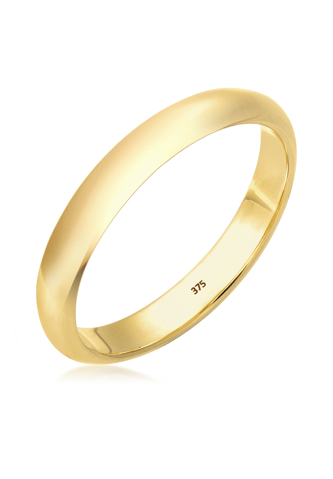 "Silberring ELLI PREMIUM ""Ring Ehering Bandring 375 Gelbgold"" Gr. 54, gold, Fingerringe, Damen, 54, Gelbgold 375, Silberring"