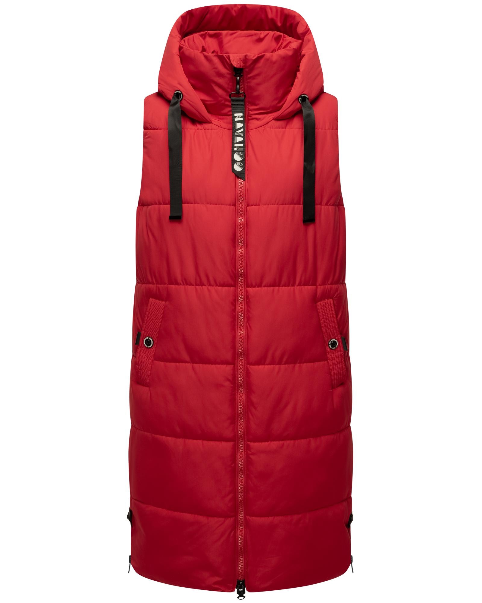 Navahoo Steppweste »Schnuffelchen«, (1 tlg.), warme Damen Outdoor-Weste lang mit Kapuze