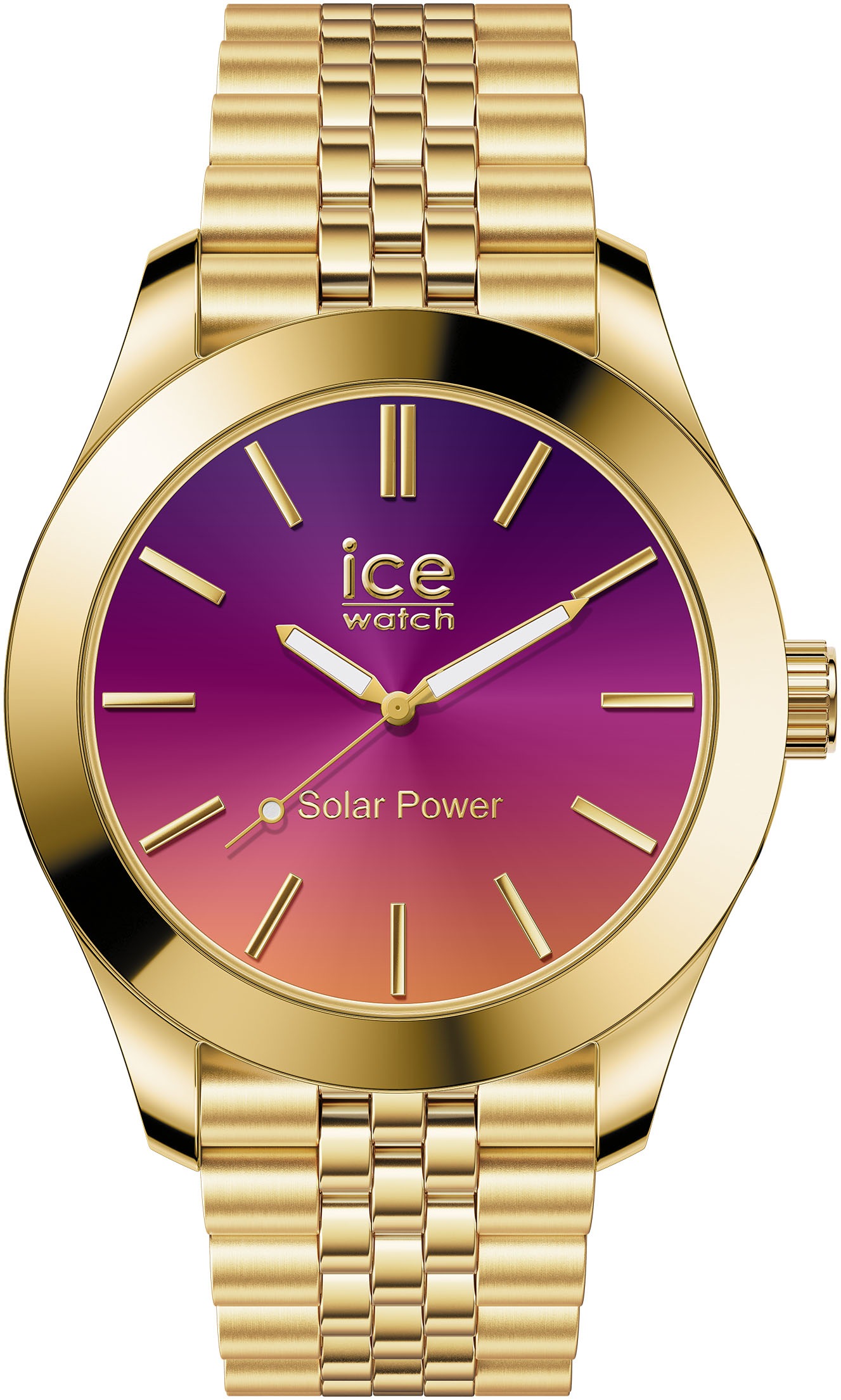 ICE-WATCH Damen Solaruhr "ICE steel - Small - SOLAR 3H", gold, Armbanduhren, Armbanduhr, Damenuhr, Edelstahlarmband, bis 10 bar wasserdicht