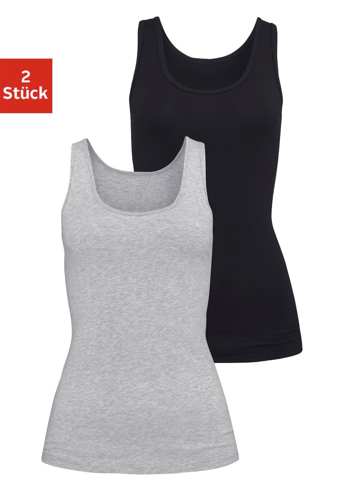 Unterhemd, (2er-Pack), aus elastischer Baumwoll-Qualität, Tanktop, Unterziehshirt