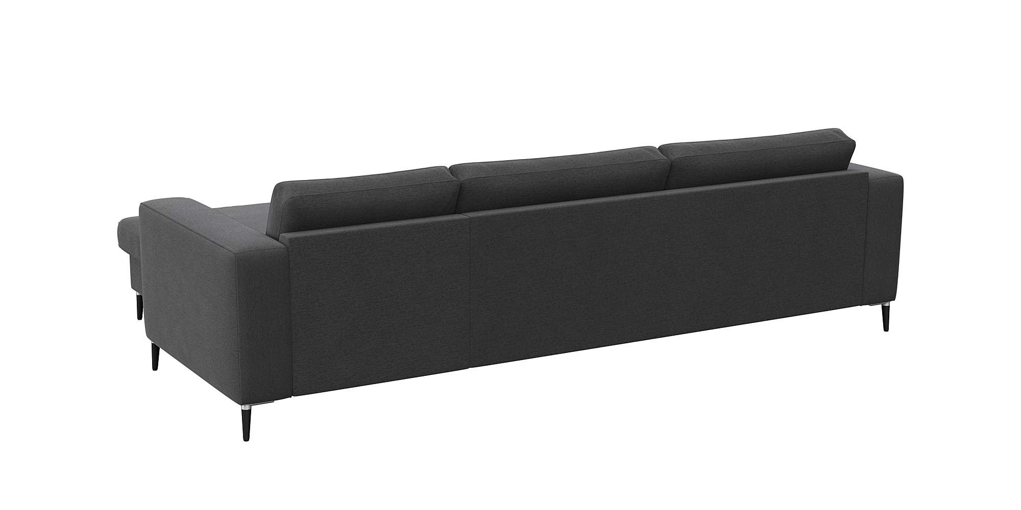 FLEXLUX Ecksofa »Fiore, superbequemer Sitzkomfort durch Kaltschaum im Sitz, L-Form« breite Armlehnen, Füße Alu+schwarz