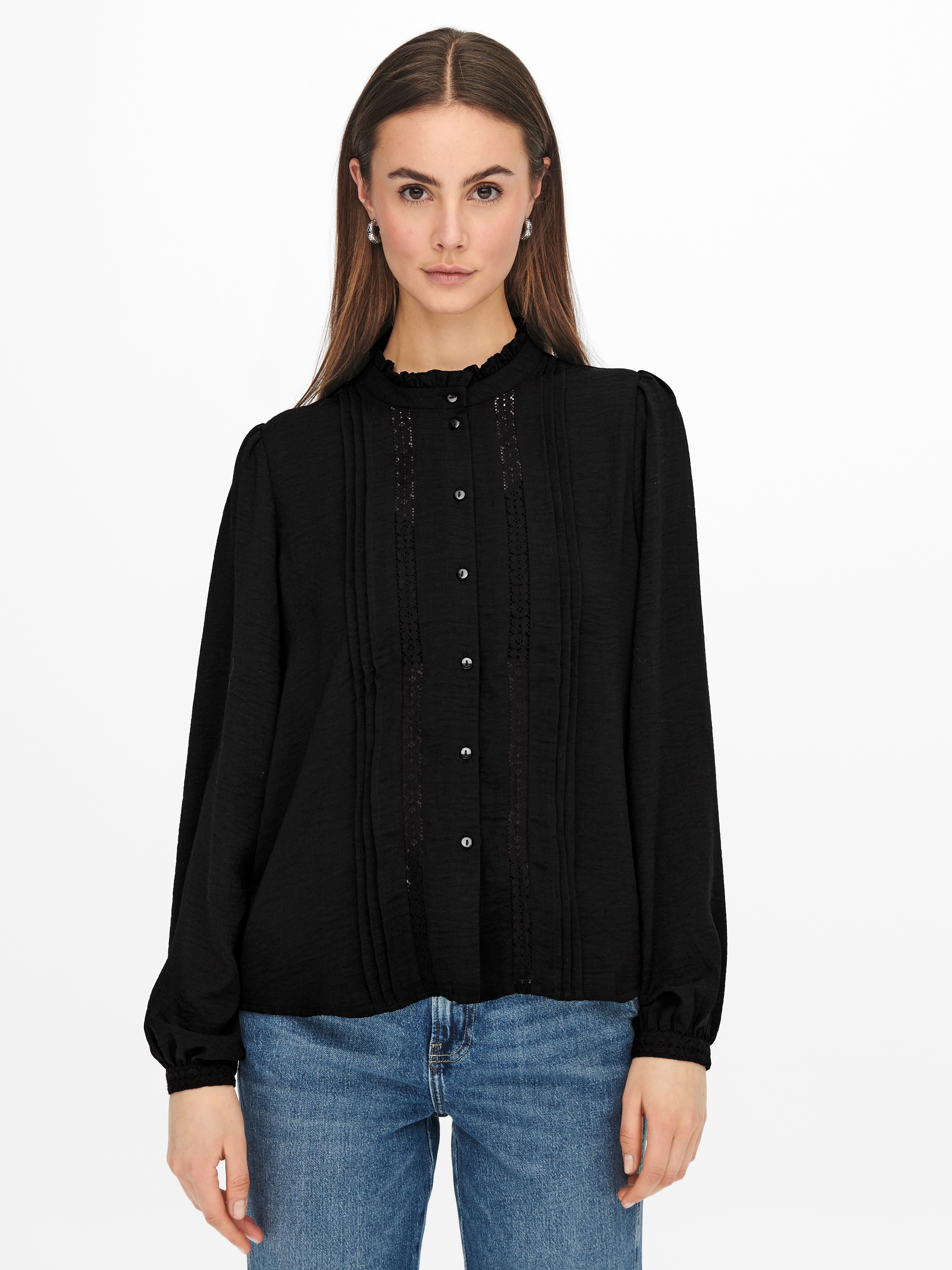 JDY Rüschenbluse »JDYELLIS L/S LACE SHIRT WVN NOOS«