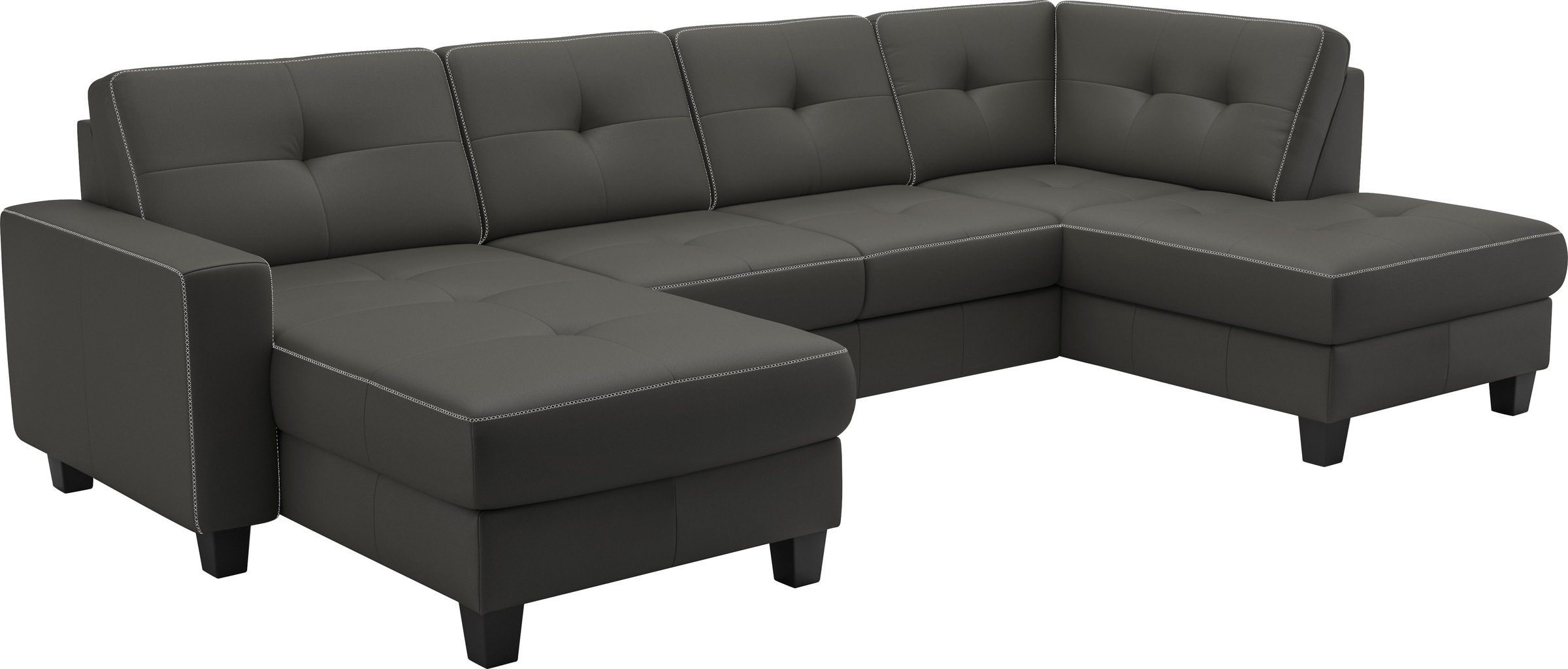 Wohnlandschaft HOME AFFAIRE "Varese", grau (anthrazit), B:304cm H:91cm T:170cm, Sofas, Wohnlandschaft, wahlweise mit Bettfunktion und Bettkasten 2