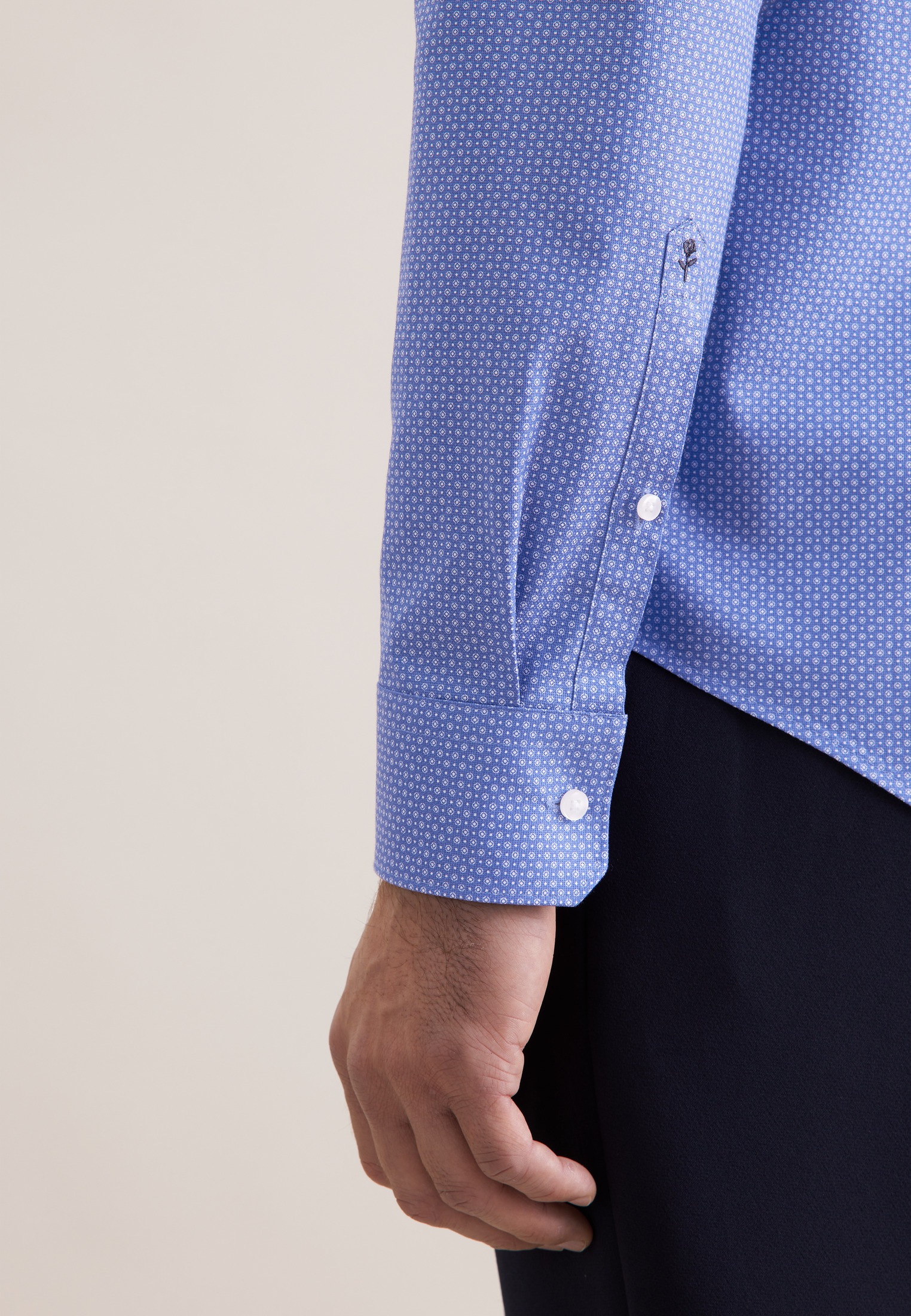 Seidensticker Schwarze Rose Men's Shirt Mid Blue L 3