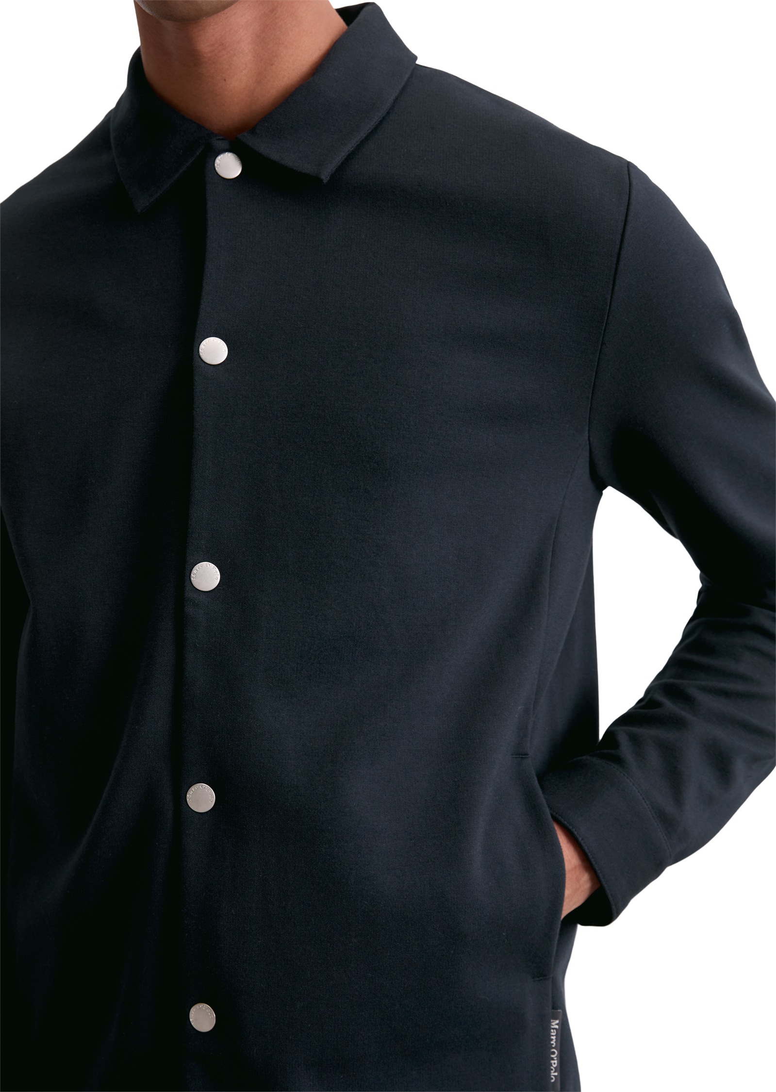 Thumbnail - Marc OPolo Hemdjacke ohne Kapuze Sweat-Overshirt regular fit aus Bio-Baumwoll-Mix