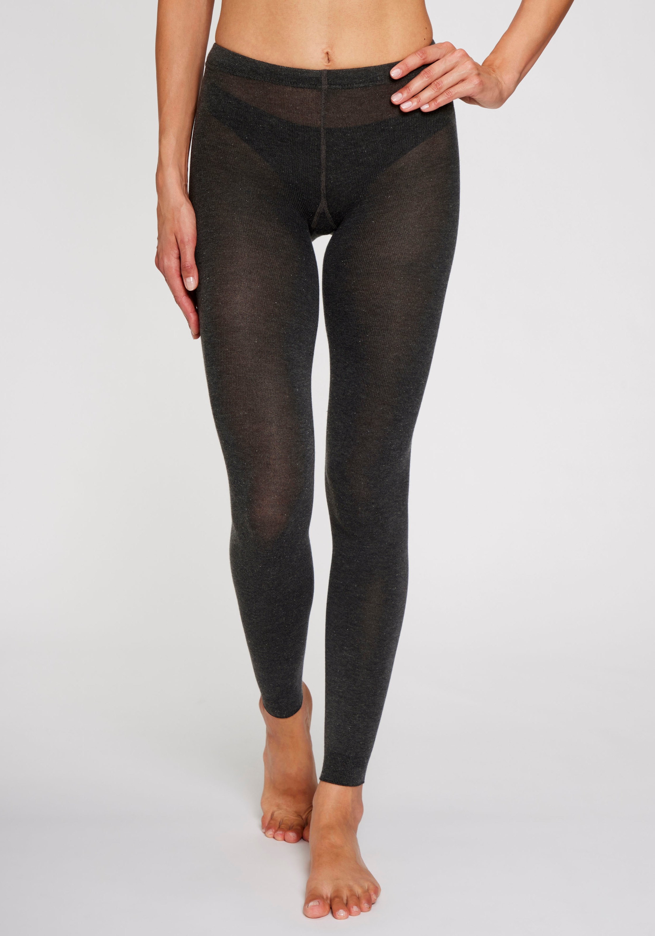 Lavana Strickstrumpfleggings "Baumwoll Strumpfhose ohne Fuß, Uni Farben" Thermosan, fein gestrickt, weich und elastisch