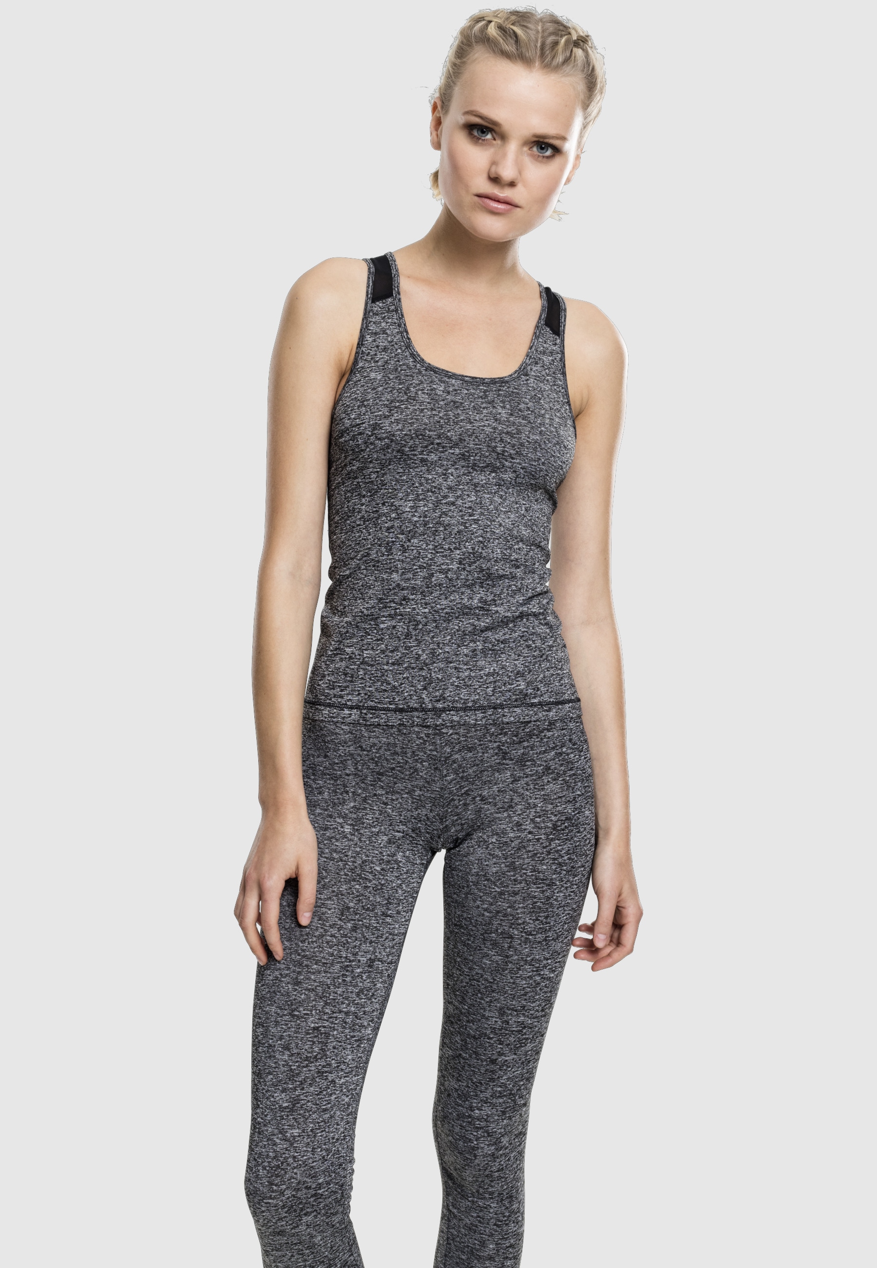 URBAN CLASSICS Tanktop »Urban Classics Damen Ladies Active Melange Trainings Top« 1 Stk.