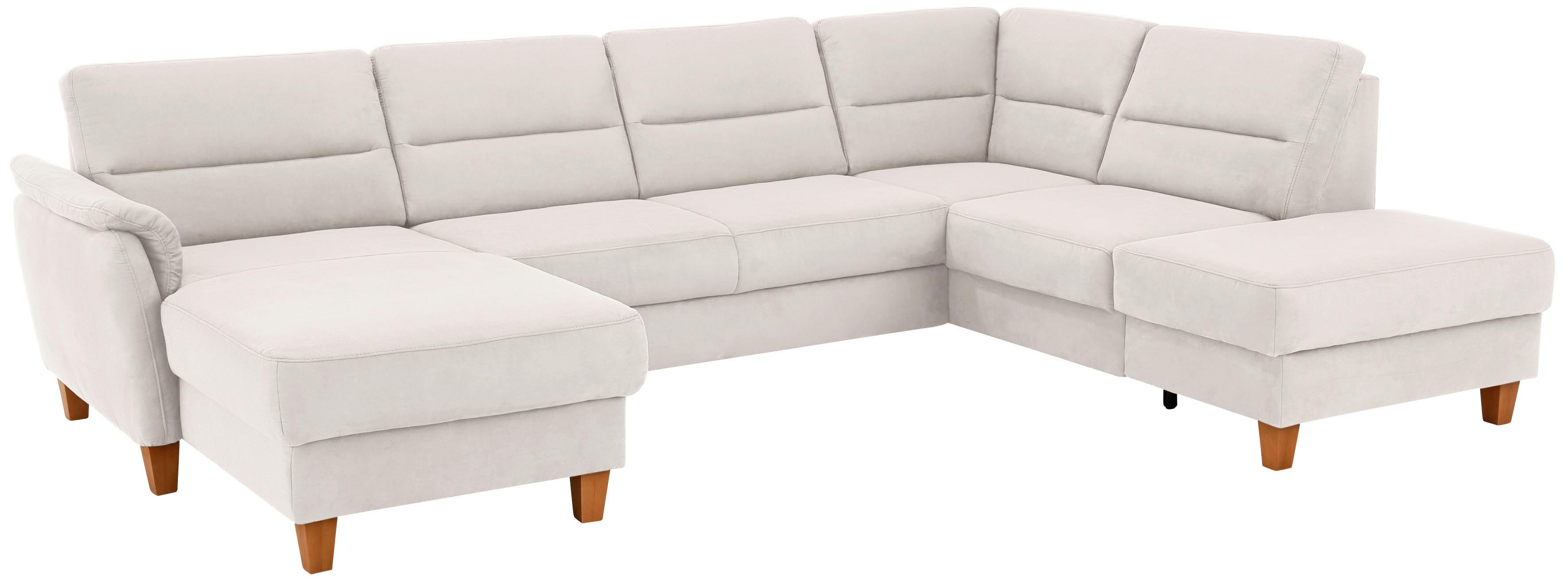 Home affaire Wohnlandschaft "Palmera U-Form, B: 308 cm, große Stoff + Leder Auswahl" mit Schlaffunktion, optional Bettkasten, Federkern, XXL-Wohnlandschaft