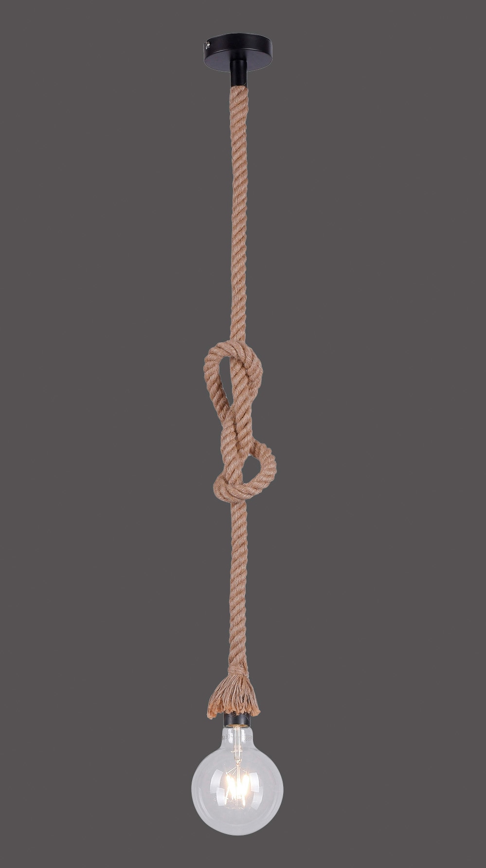 JUST LIGHT Pendelleuchte »ROPE«, 1 flammig, Leuchtmittel E27 | ohne Leuchtmittel, Hängeleuchte, Hängelampe