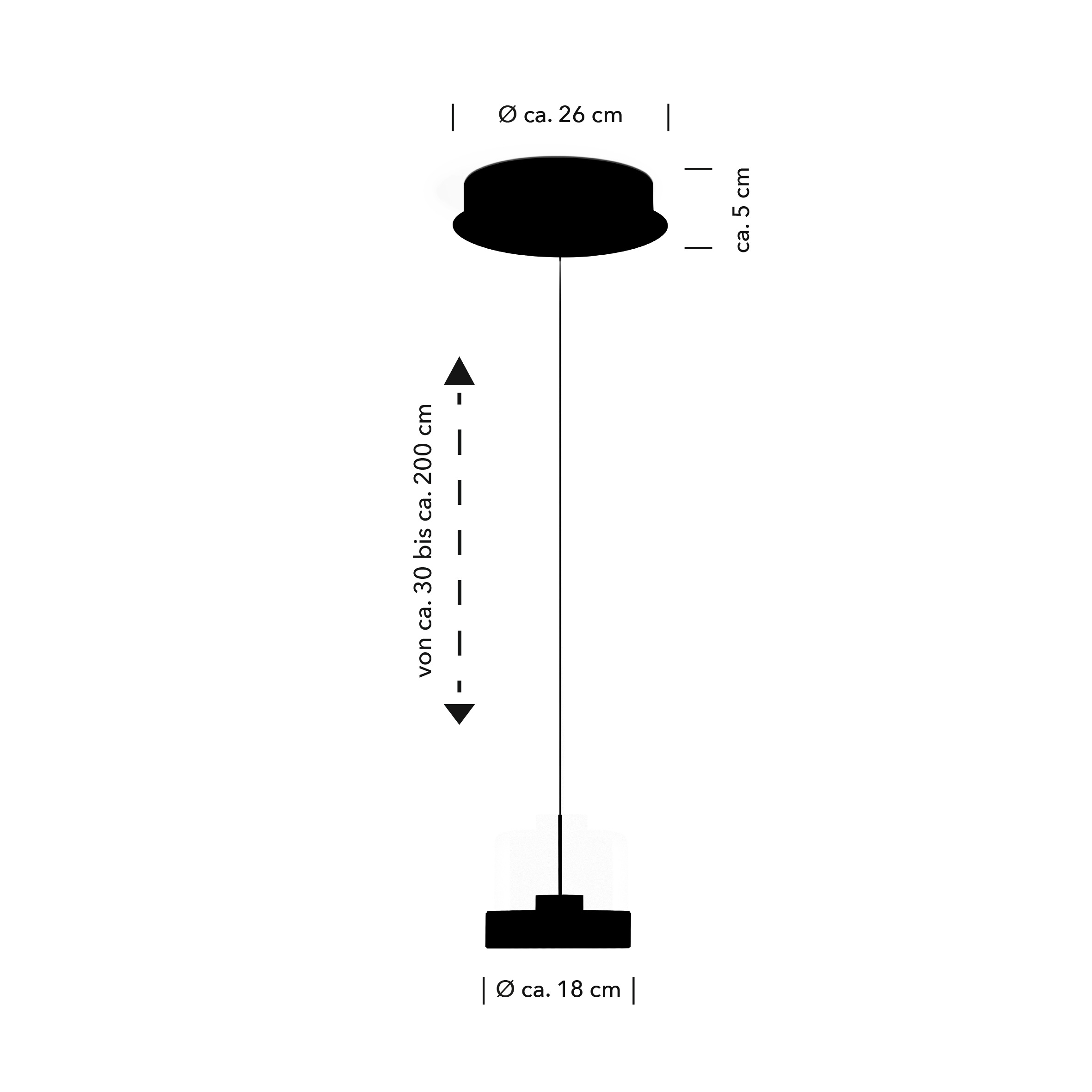 HELL höllisch gutes Licht LED Pendelleuchte »SPENCER« LED-Modul 1 Stk. Warmweiß B-Link Fernbedienung,  Stufenlos höhenverstellbar