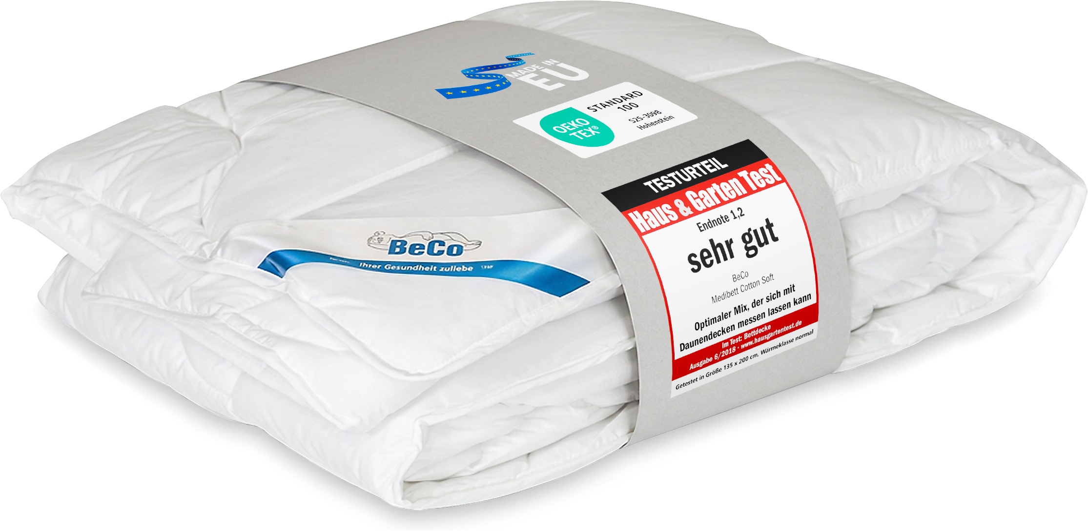 Beco Microfaserbettdecke "Medibett Cotton Soft, Bettdecken für Sommer und Winter, Decke" 4-Jahreszeiten Füllung Polyester 1 Stk. tlg. Bettdecke 135x200 cm, allergiker geeignet (Hausstauballerker)