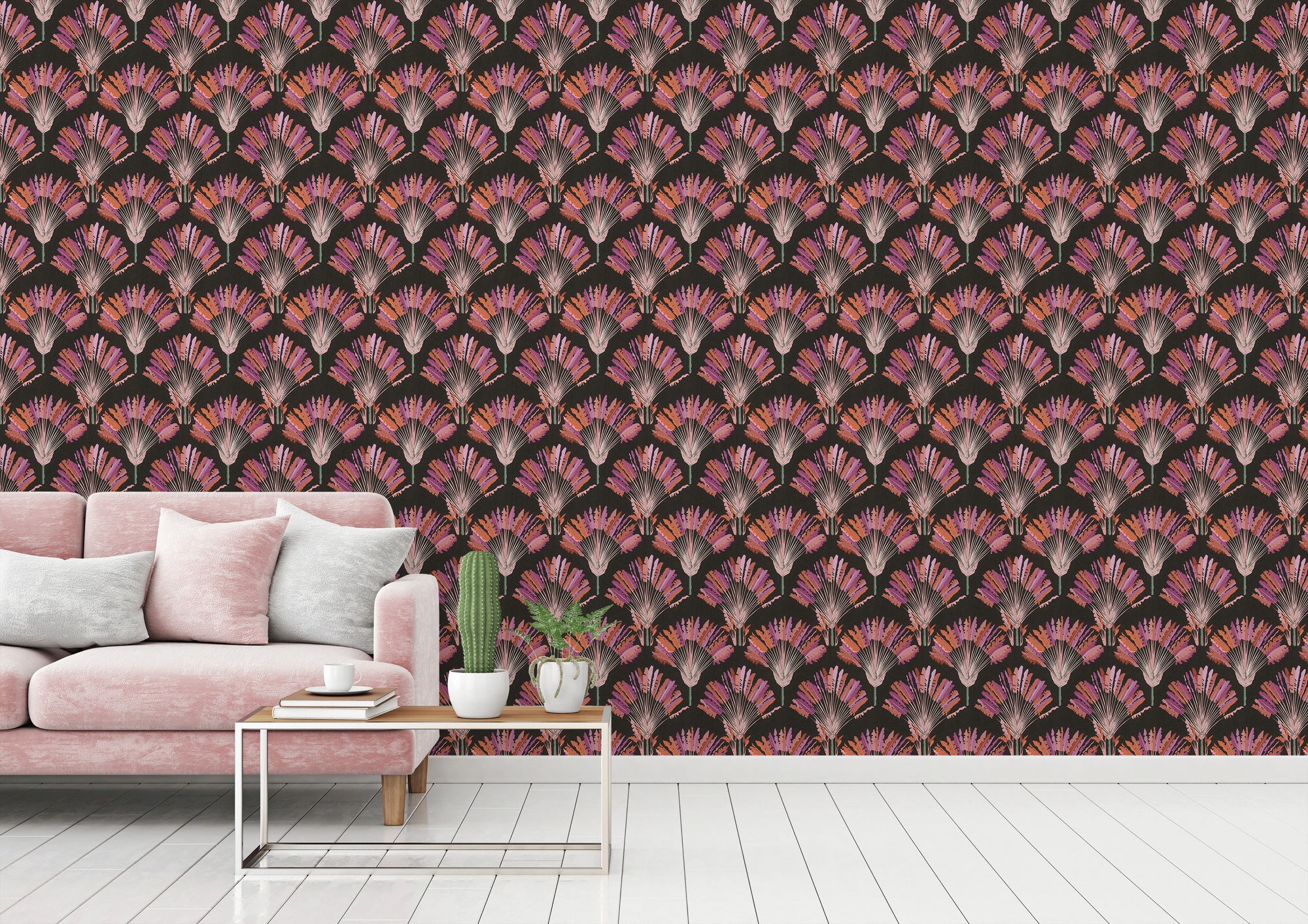 Architects Paper Vliestapete »Jungle Chic«, floral-botanisch-tropisch, Palmentapete Tapete Dschungel Federn Tapeten Wohnzimmer Schlafzimmer