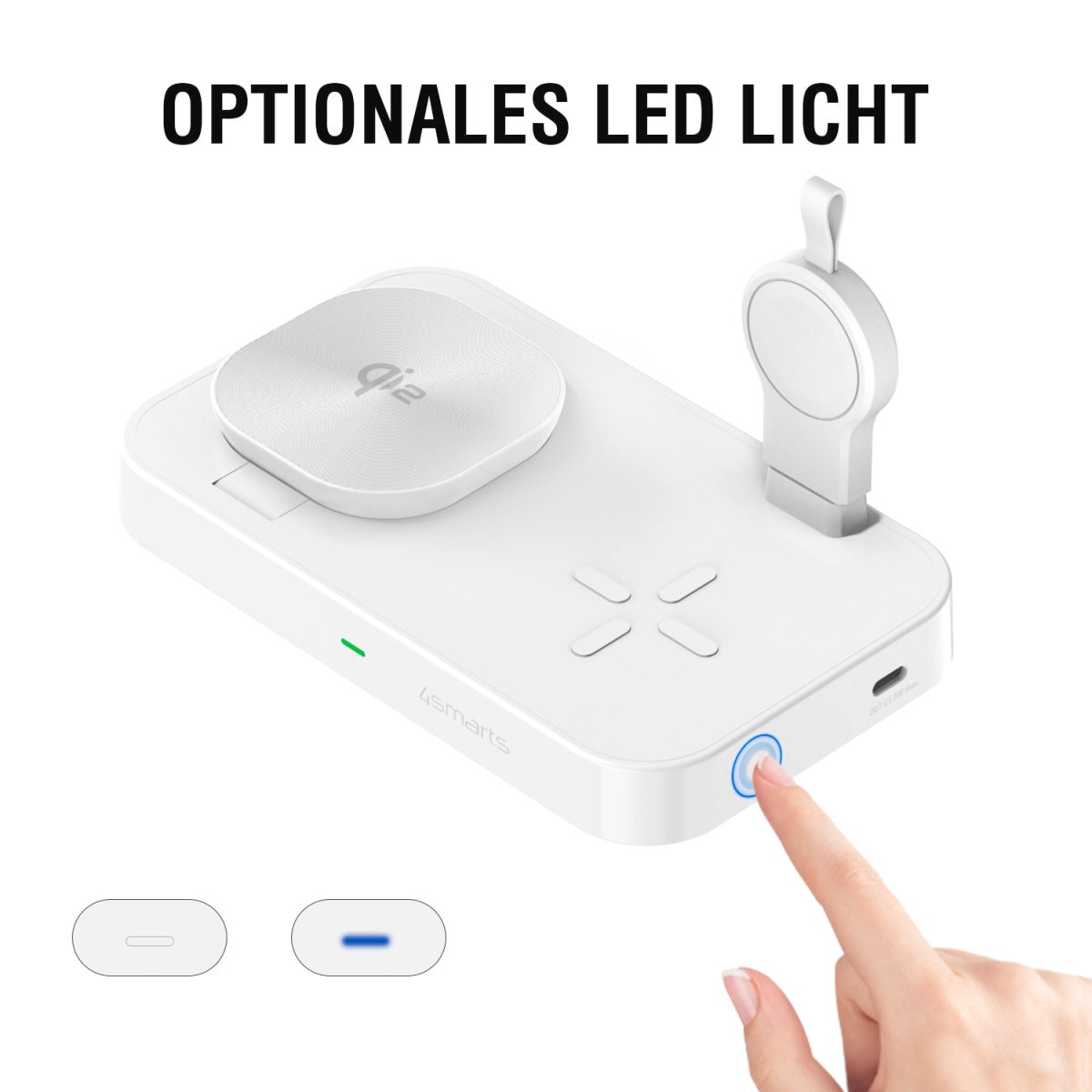 4smarts Ladestation »Qi2 Ladestation Trident mit Charger für Samsung Watch«