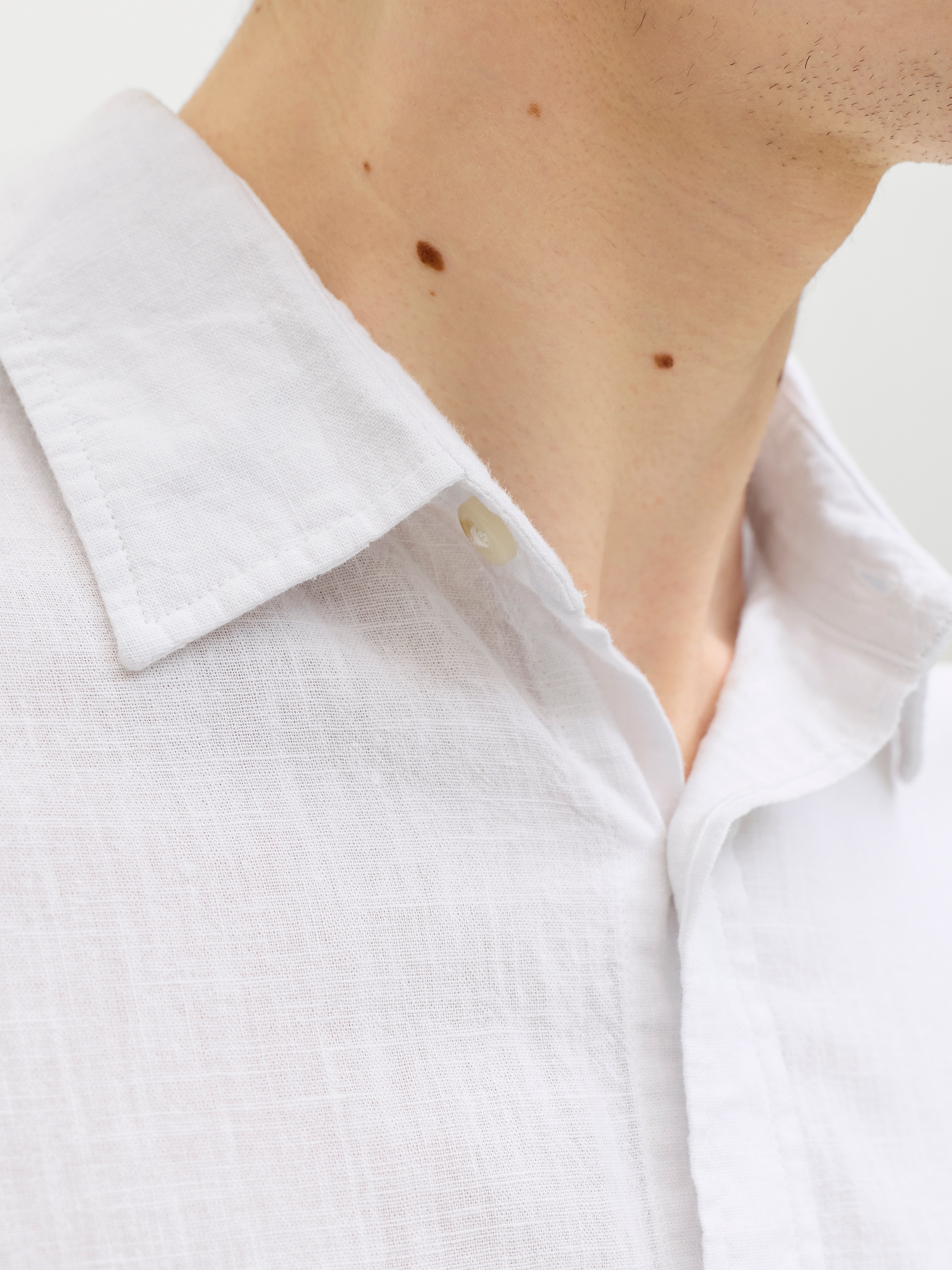 Jack & Jones Chemise à Manches Longues Esummer Linen Blend White L Homme 3