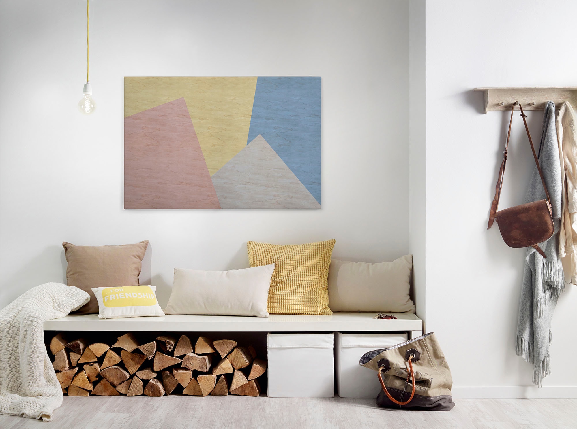 A.S. Création Leinwandbild "inlay 3" Abstrakt Kunst 1 Stk. tlg. Keilrahmen Farben Bunt Grafisch Abstrakt Leinwand-Bild Wohnzimmer Wand