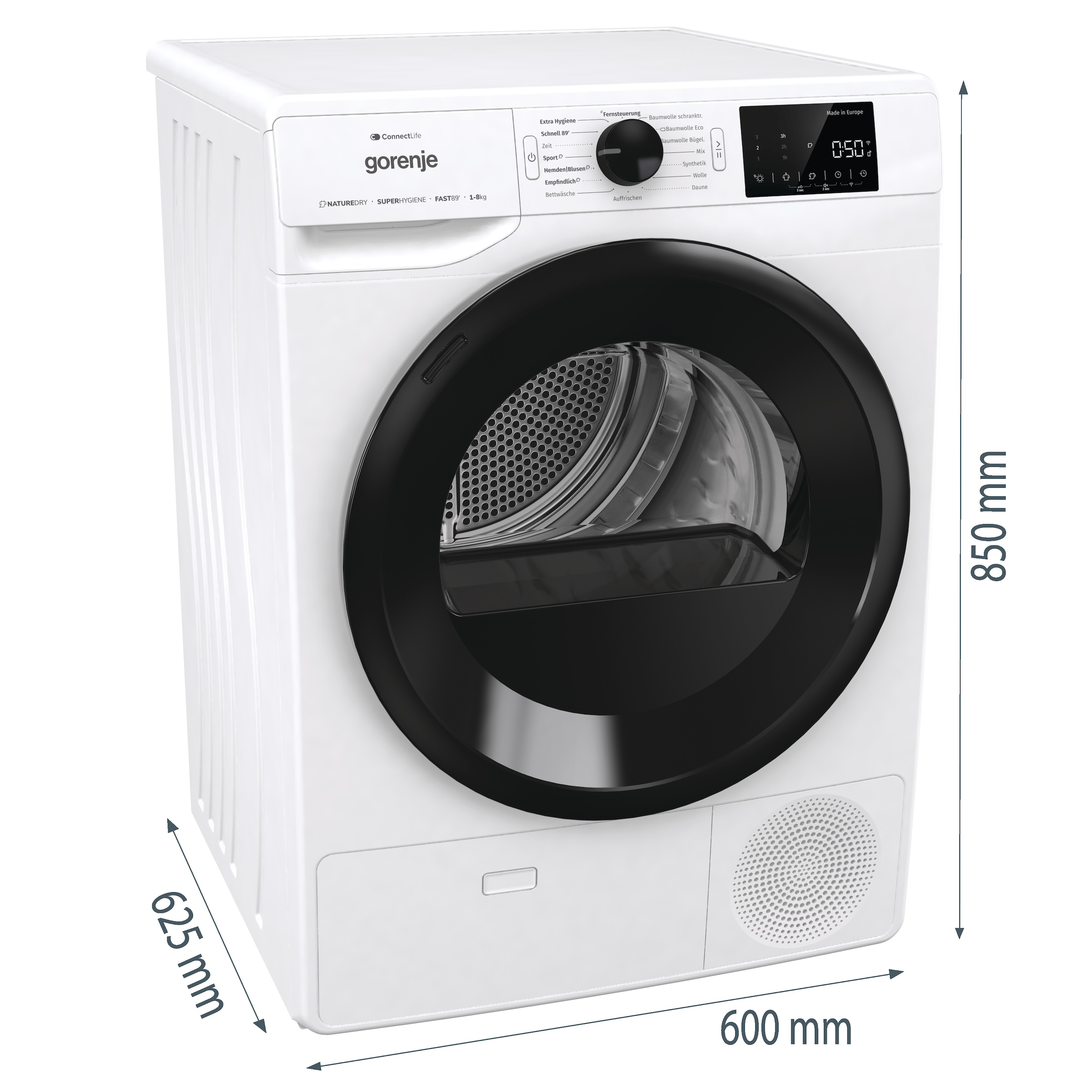 GORENJE Wärmepumpentrockner »DPNE 82/GN«, 8 kg, NatureDry - schonendes Trocknen